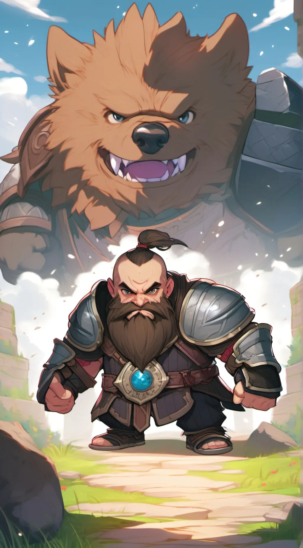 ai character: Thrain and Boulder background