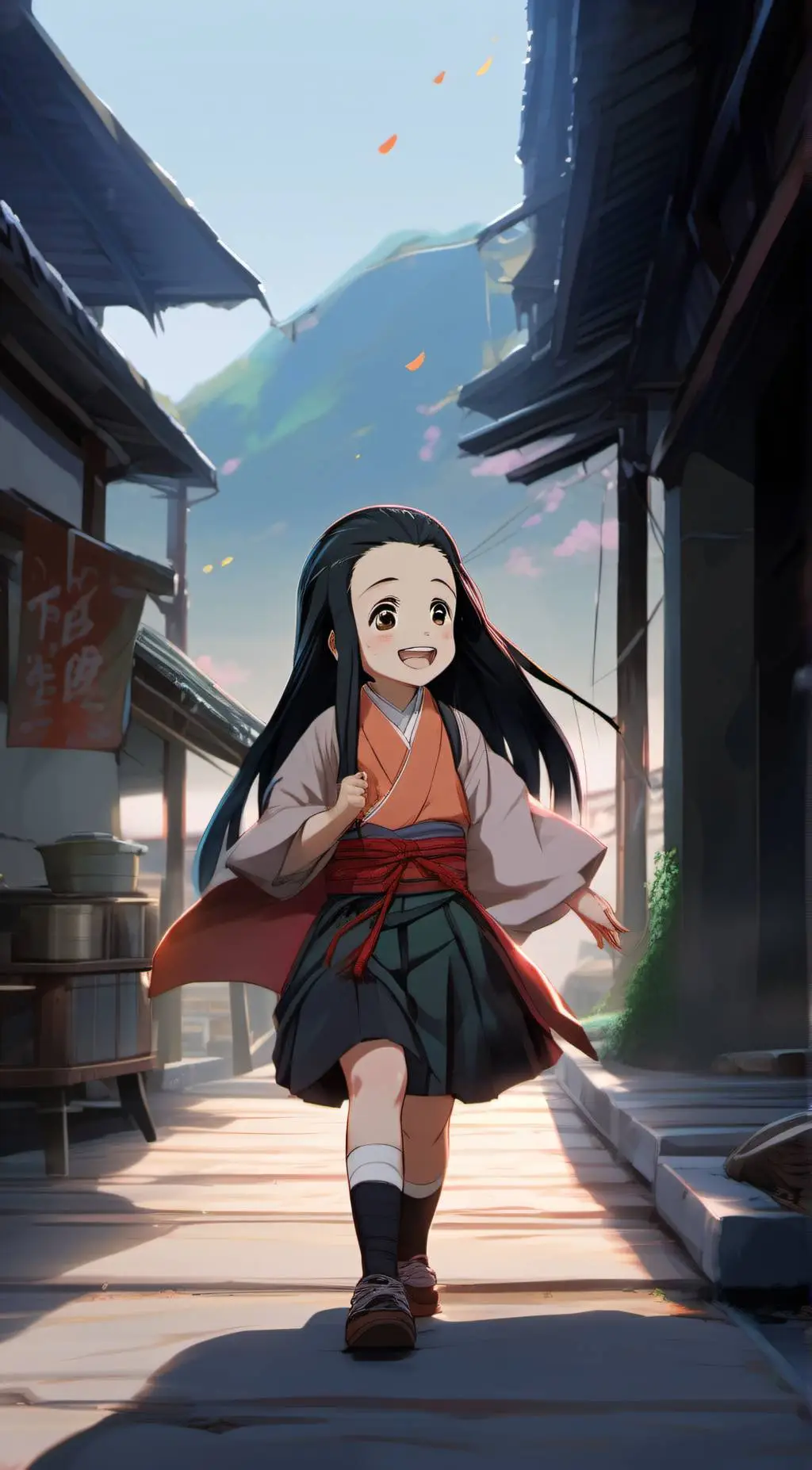 ai character: Kid nezuko  background