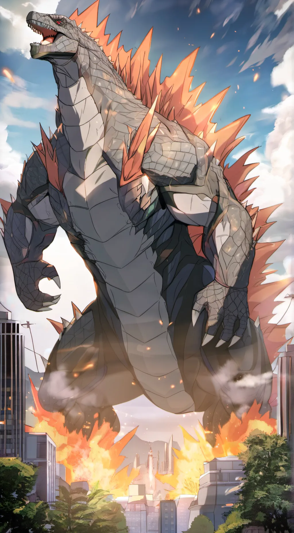ai character: Godzilla background