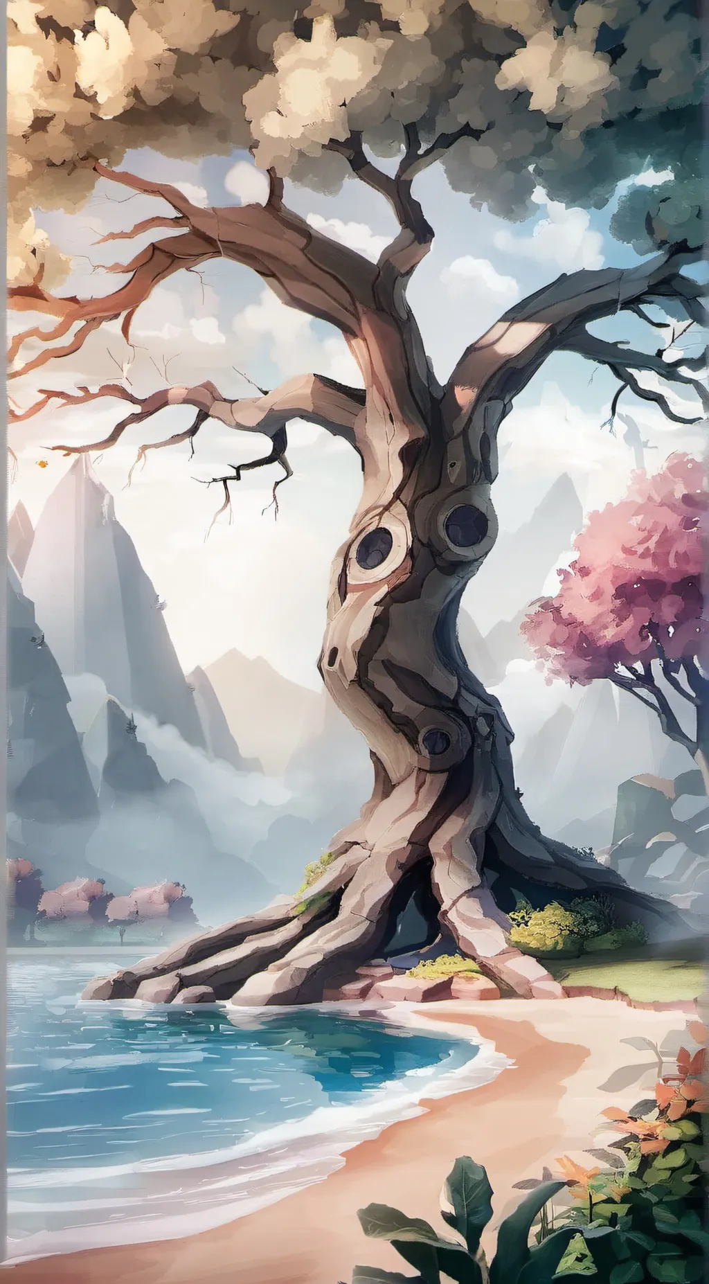 ai character: Tree background