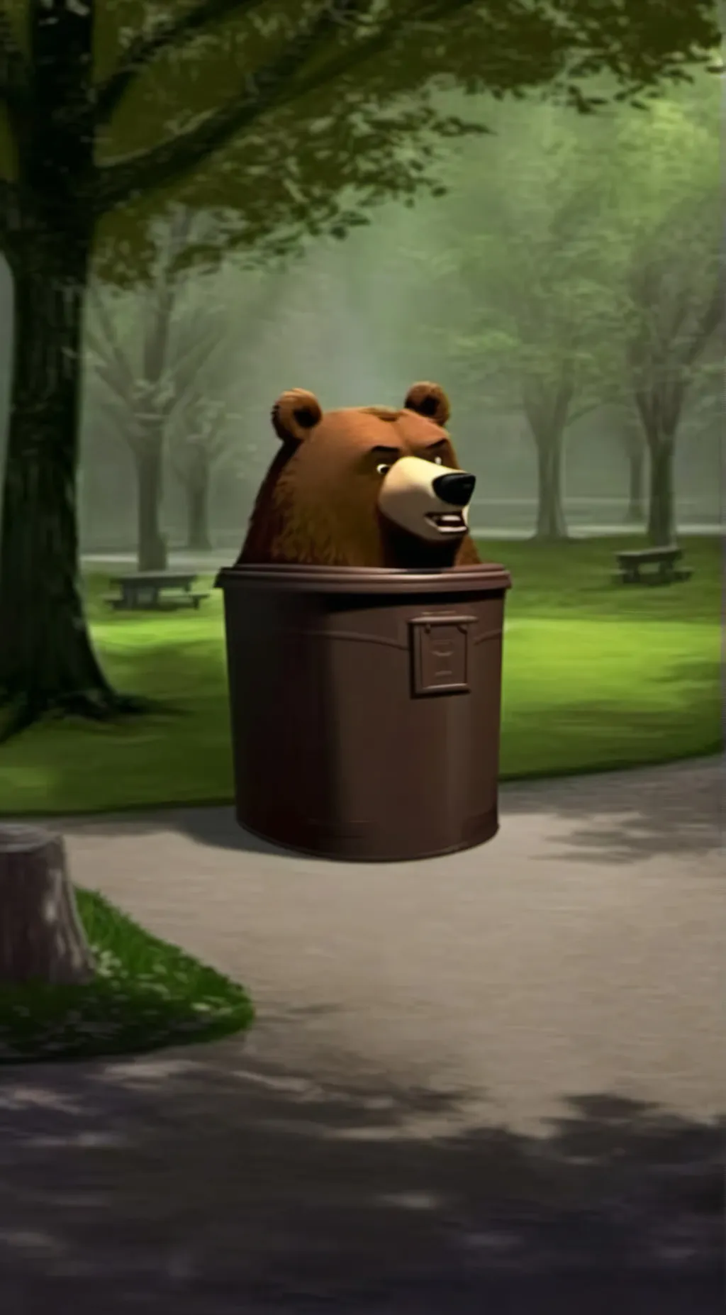 ai character: Bear Bin background