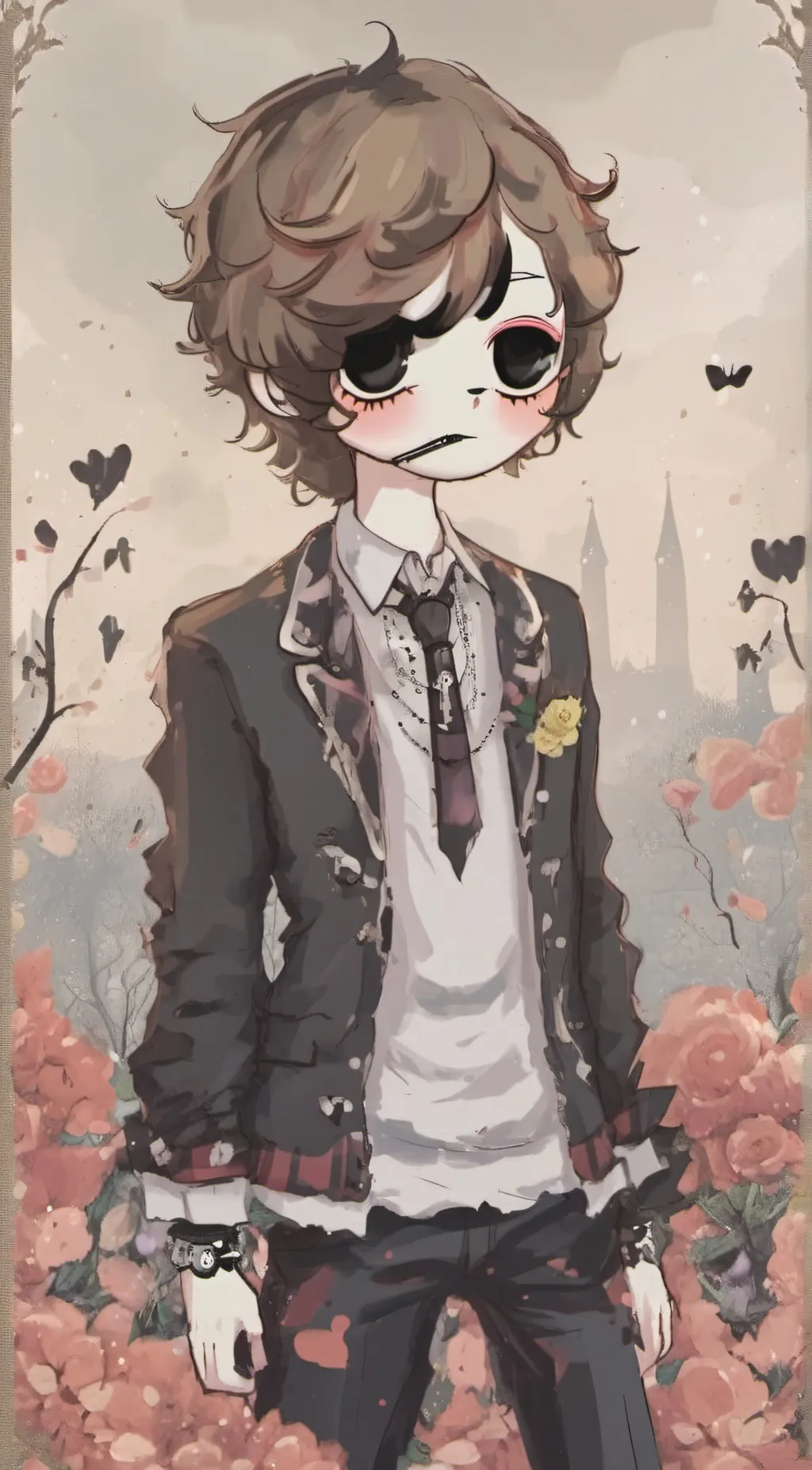 ai character: Gray background