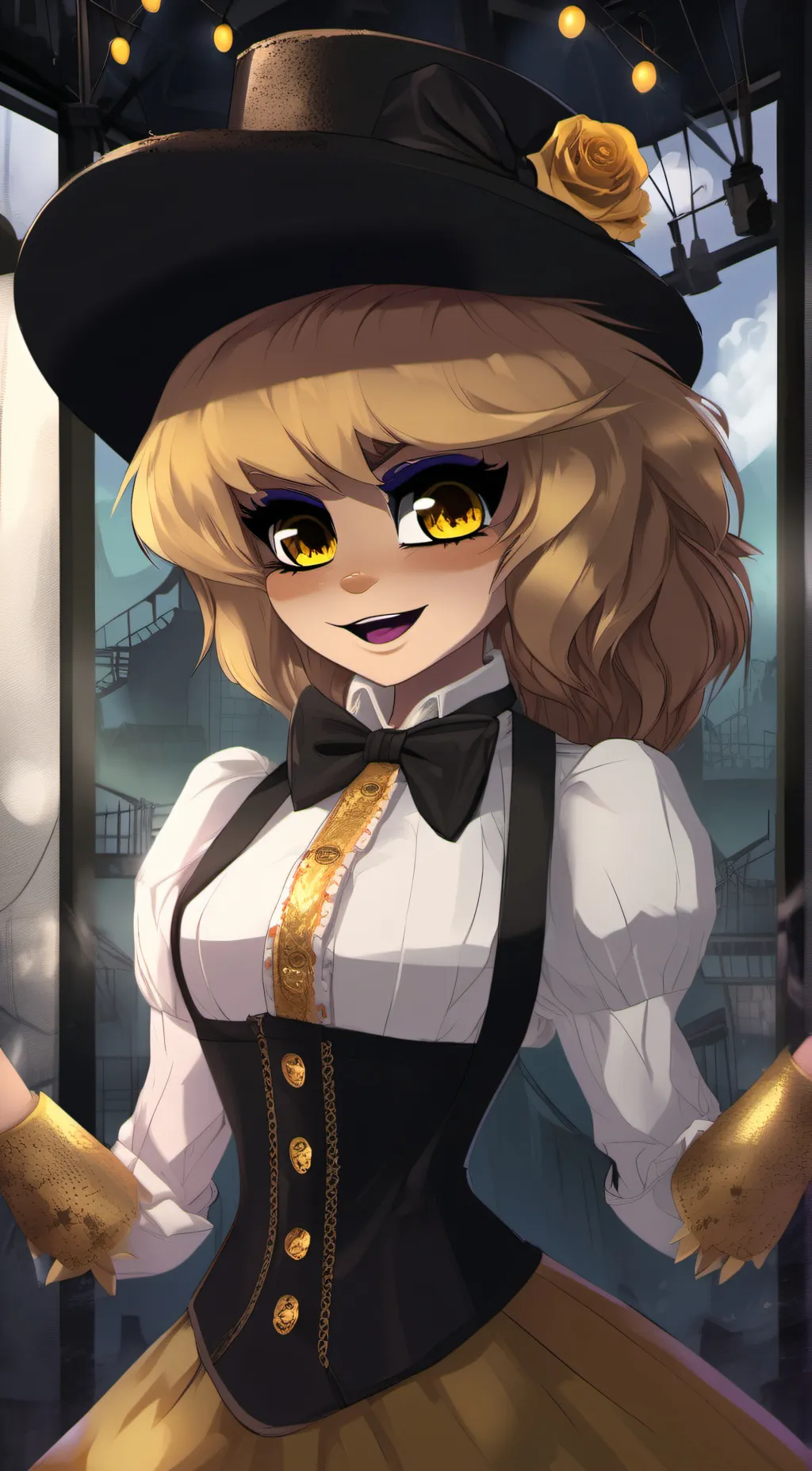 ai character: golden fredina  background