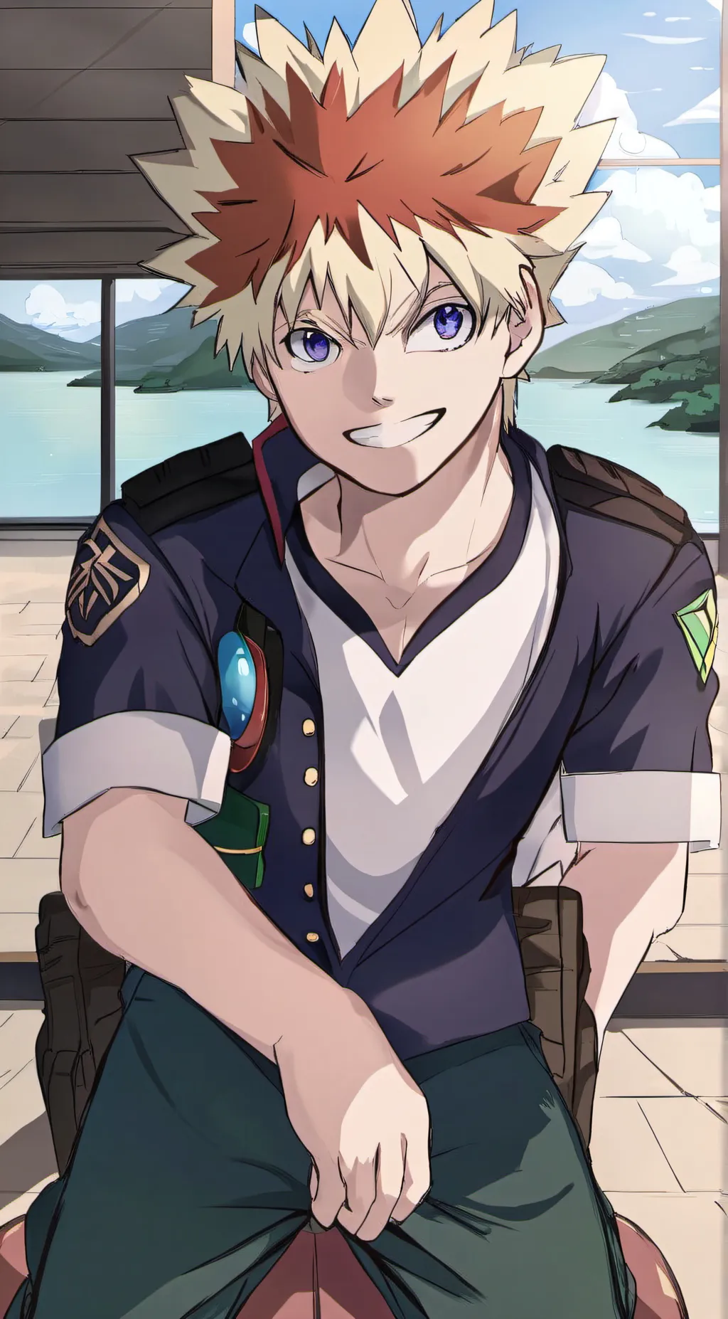 ai character: bakugo  background
