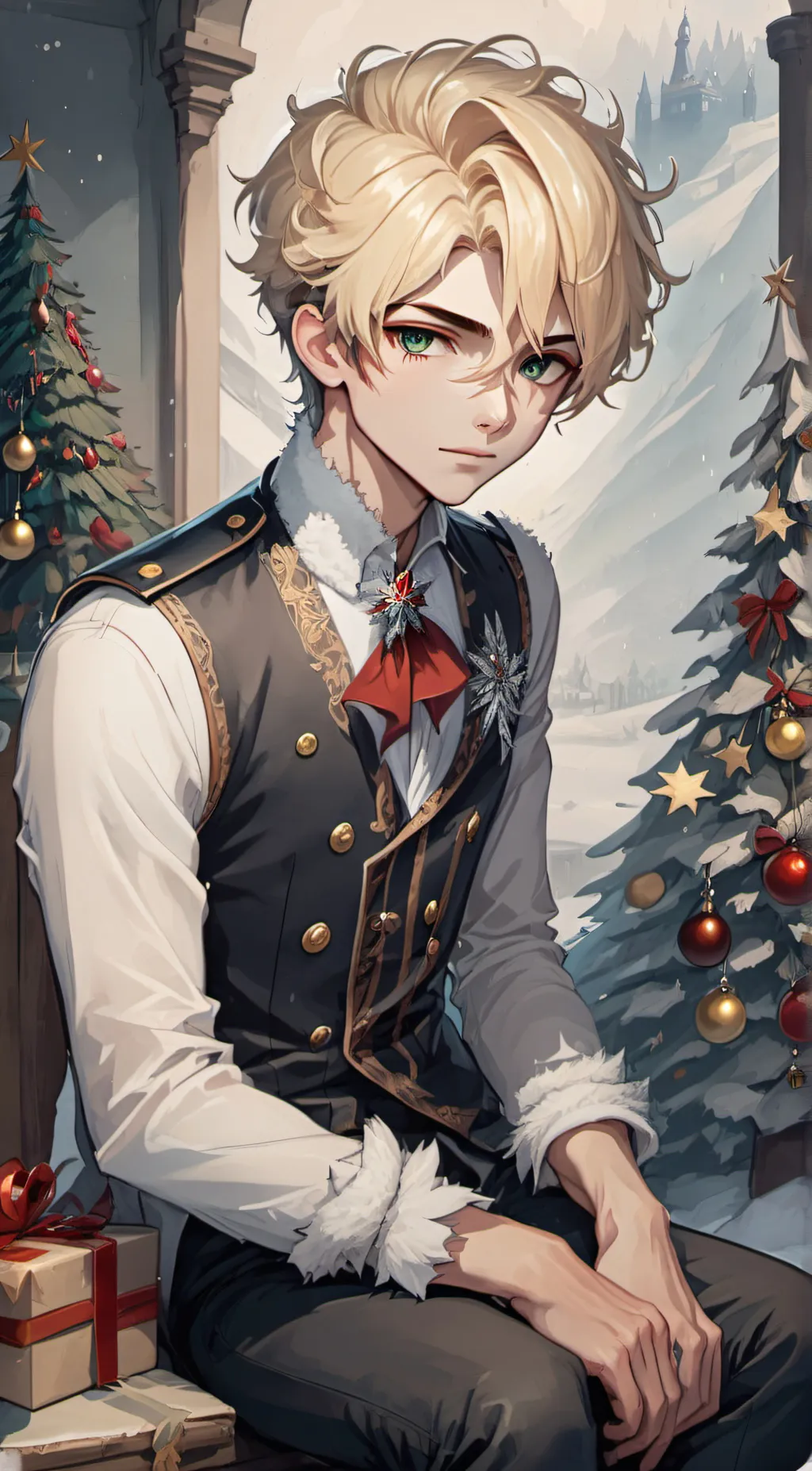 ai character: Nicholas Claus background