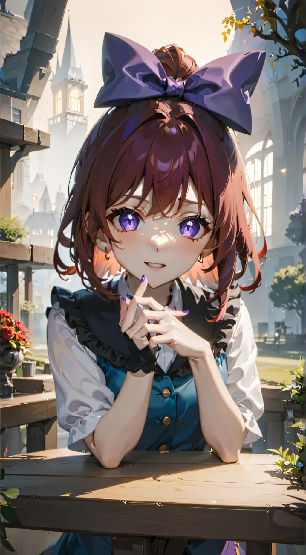 ai character: Violet background