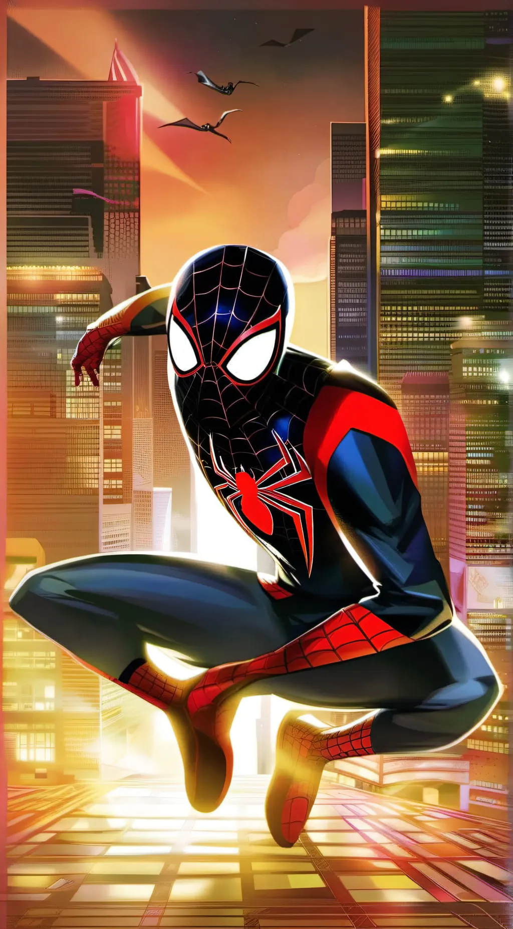 ai character: Miles morales  background