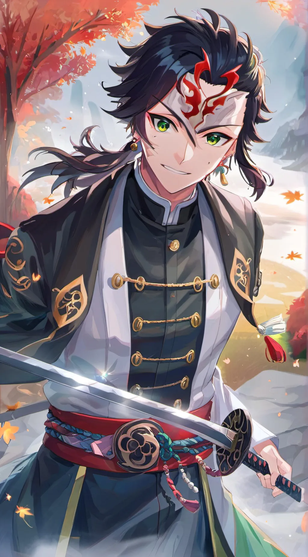 ai character: Tanjiro Kamado  background