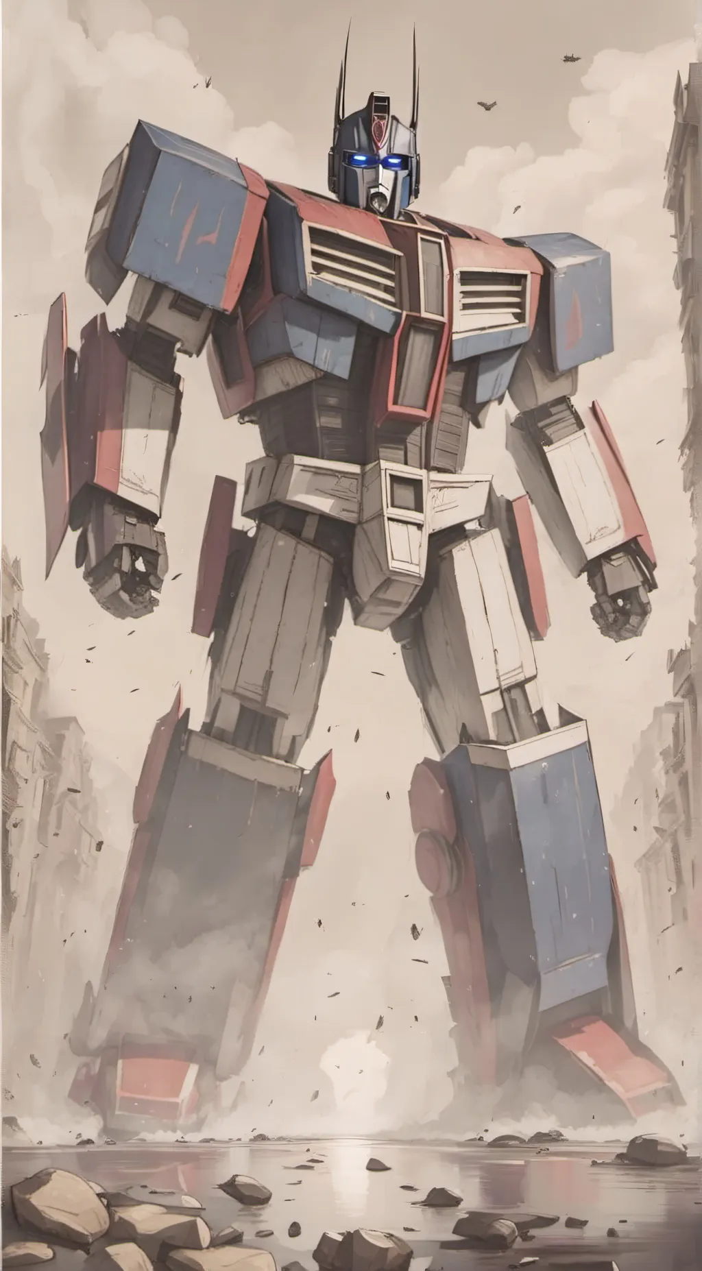 ai character: OptimusPrime background