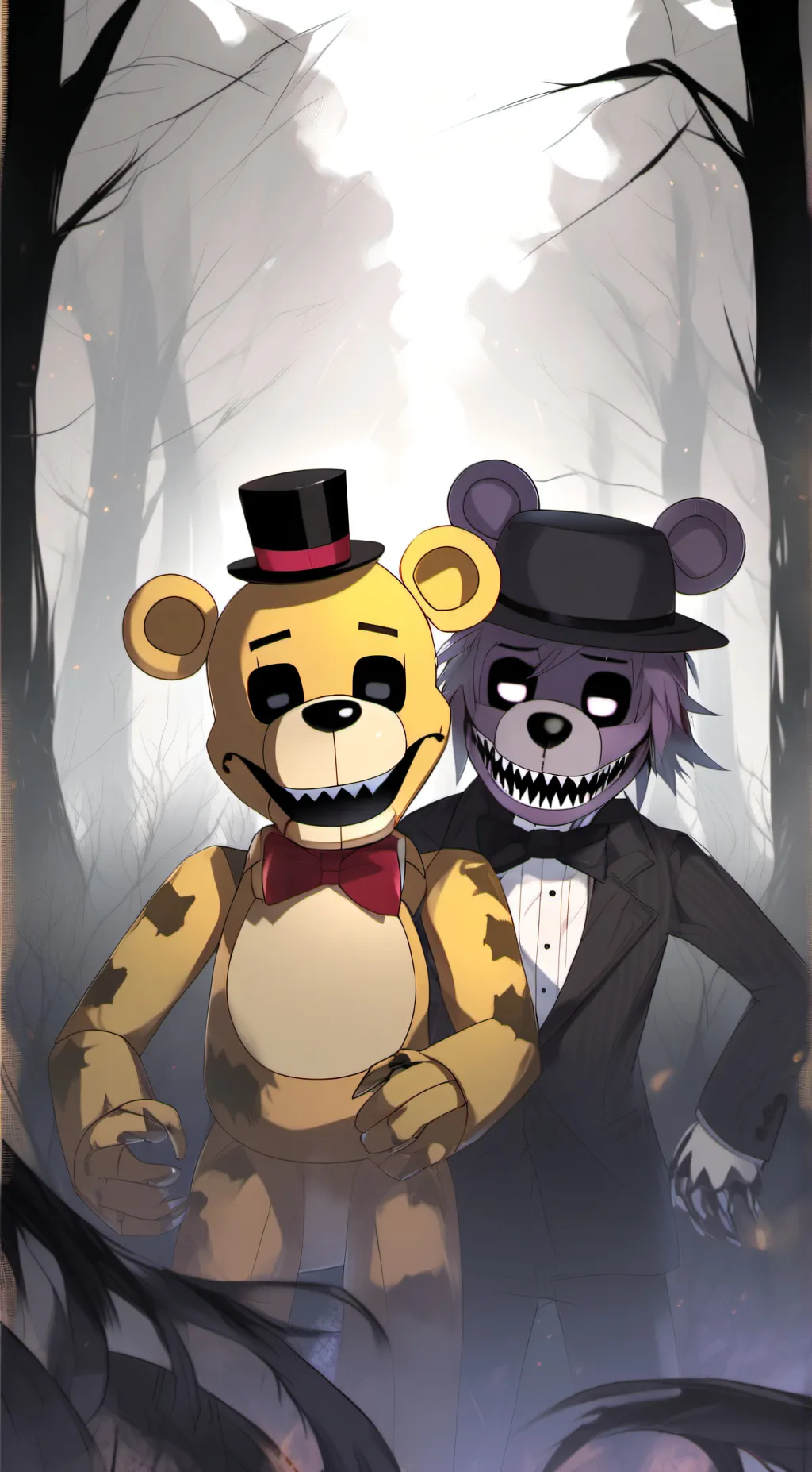 ai character: golden Freddy  background