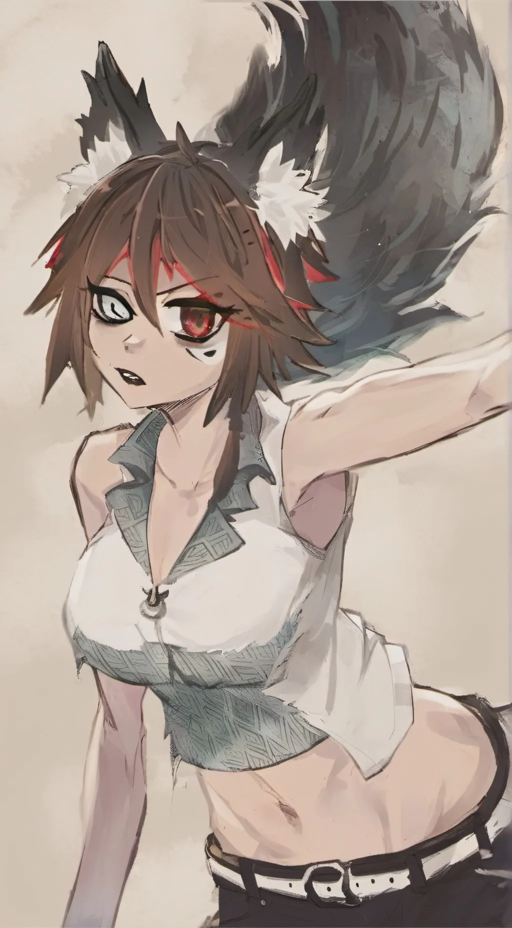 ai character: Ariahna the wolf background