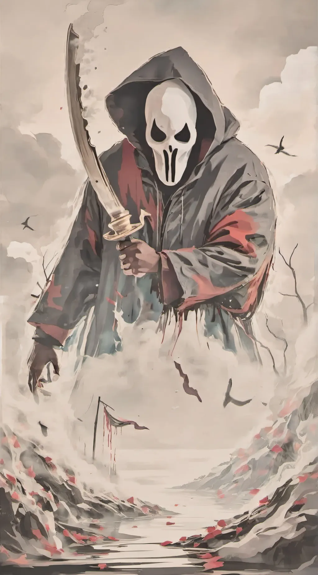 ai character: Ghostface background