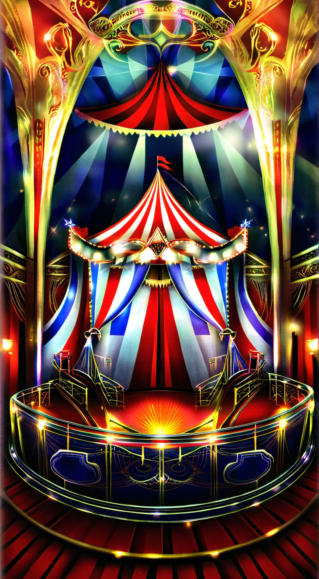 ai character: digital circus background
