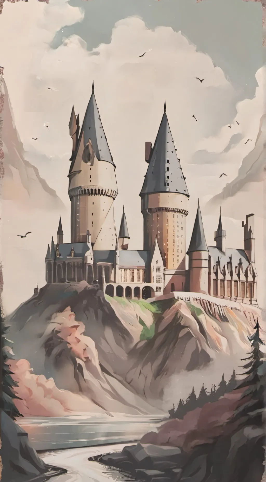 ai character: Hogwarts  background