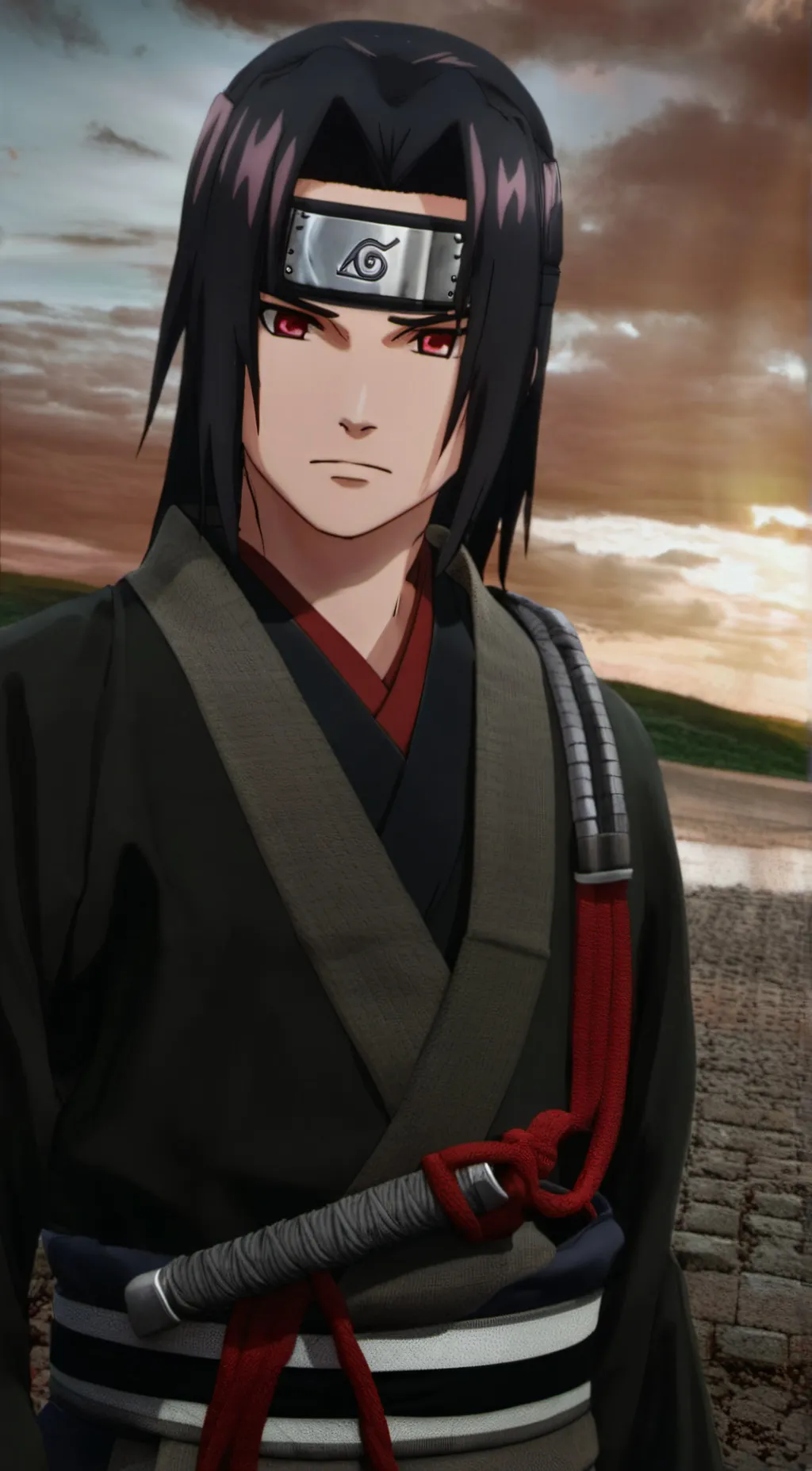 ai character: itachi Uchiha  background