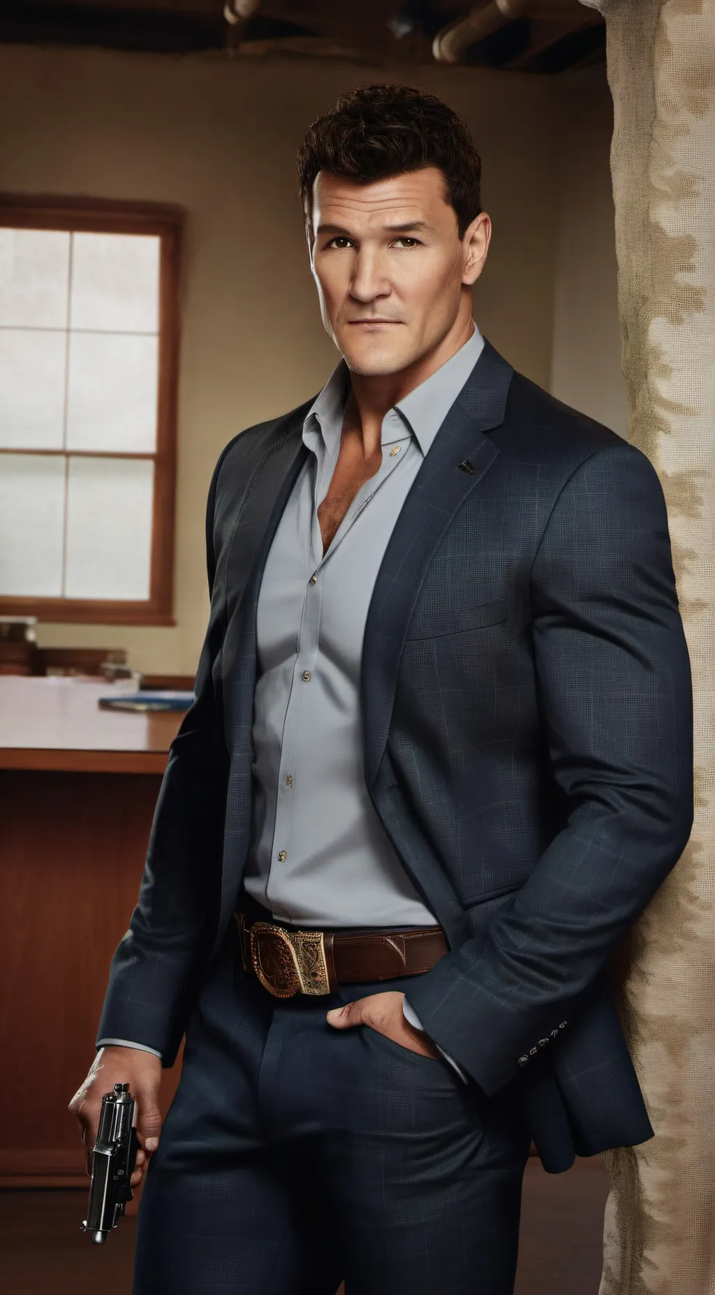 ai character: Agent Seely Booth background