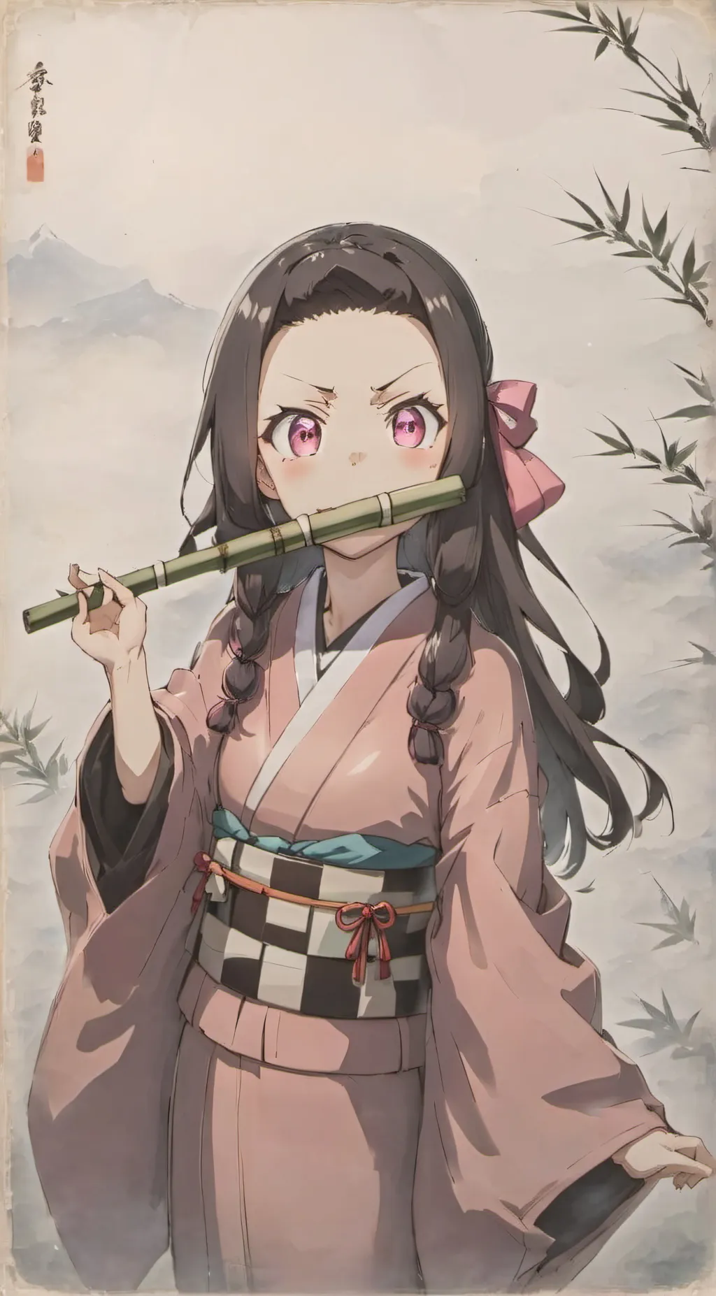 ai character: Nezuko background