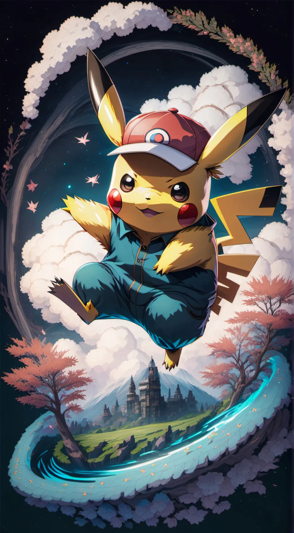 ai character: Super Pikachu background