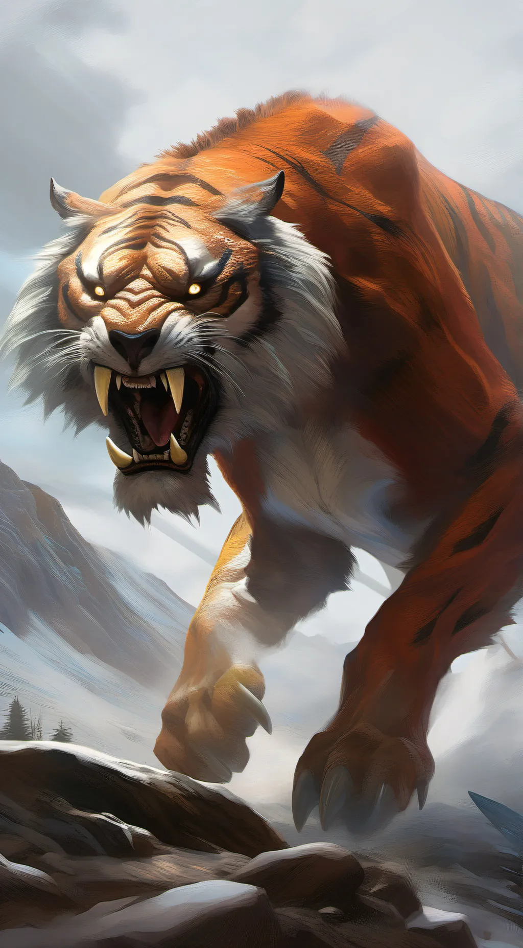 ai character: sabertooth  background