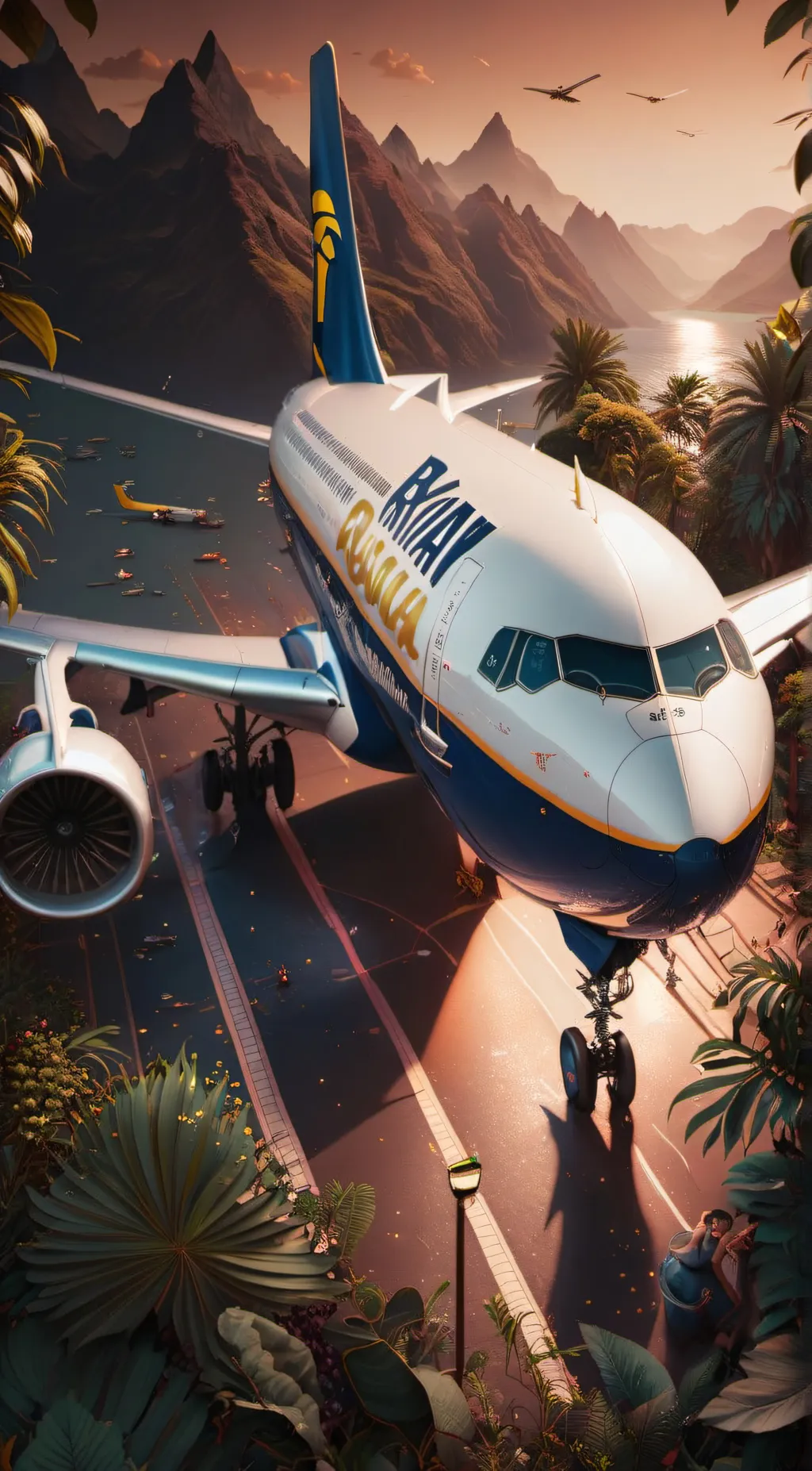 ai character: Ryan Air AI Plane background