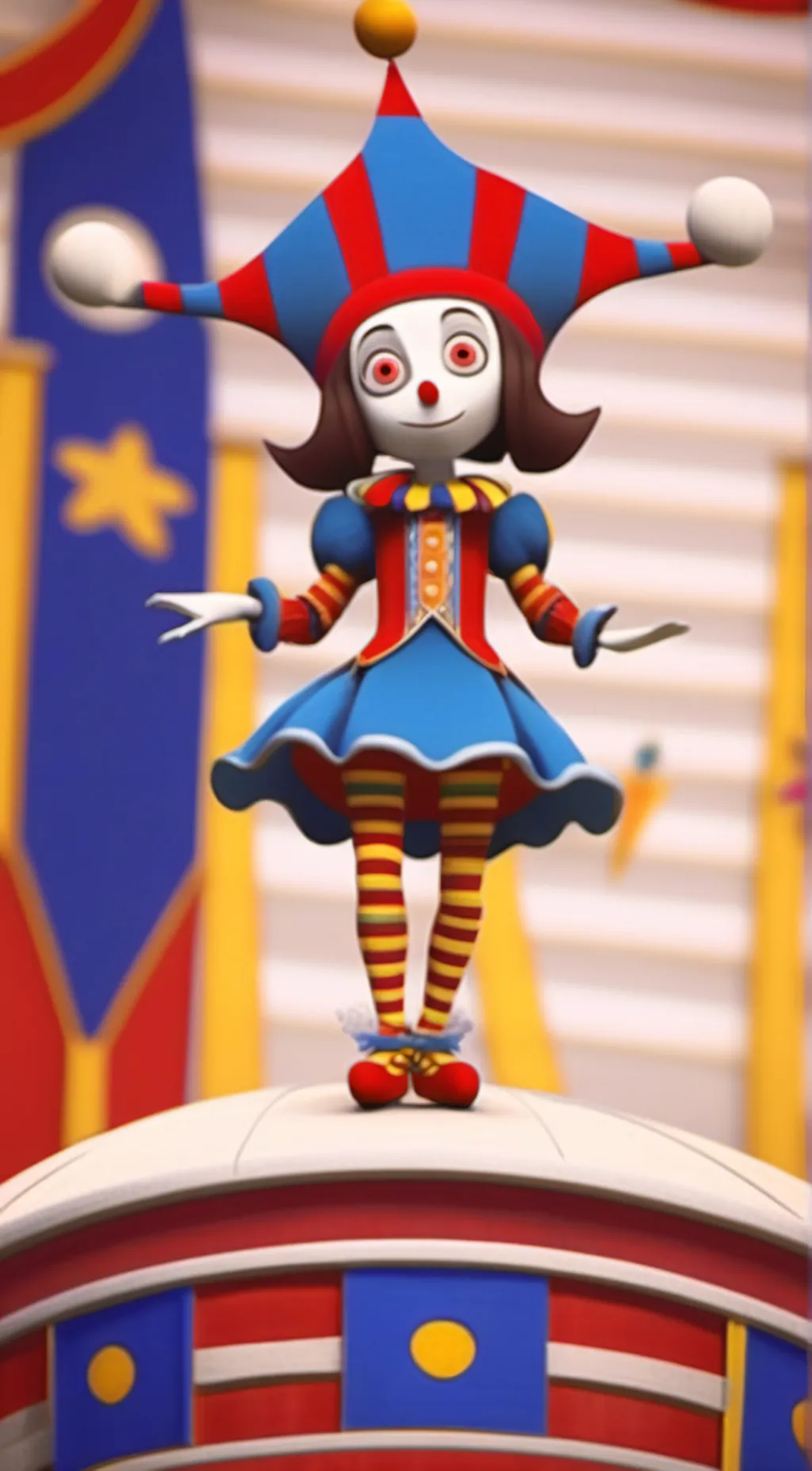 ai character: Pomni The jester  background