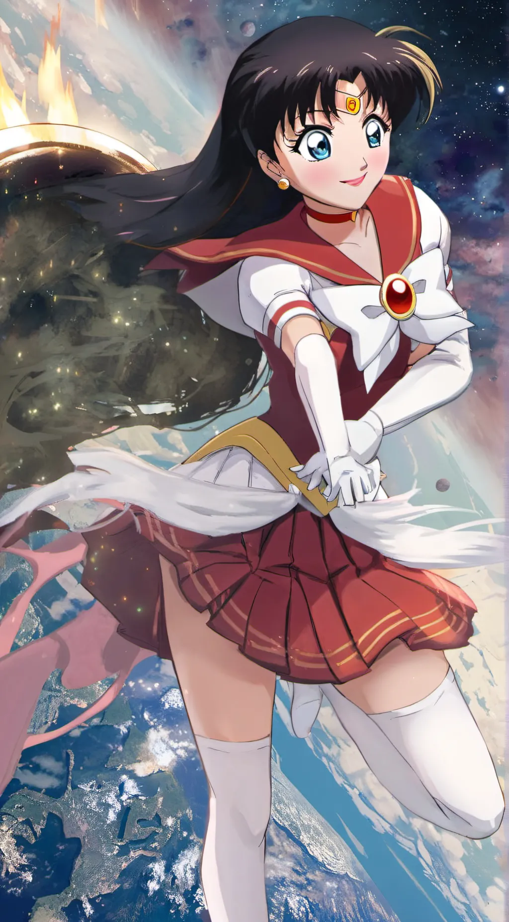 ai character: Sailor Mars/ tiny background