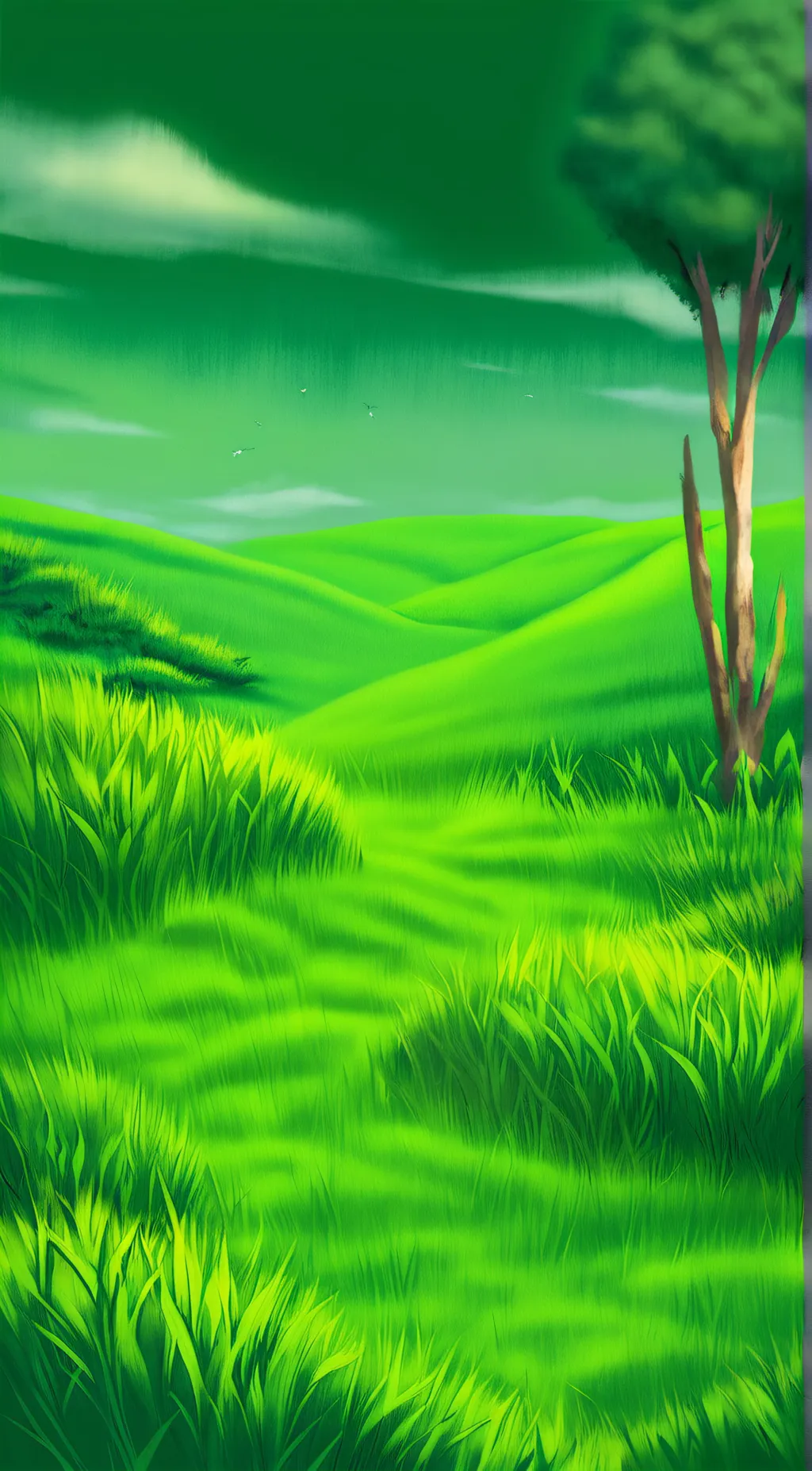 ai character: TOUCH SOME GRASS background