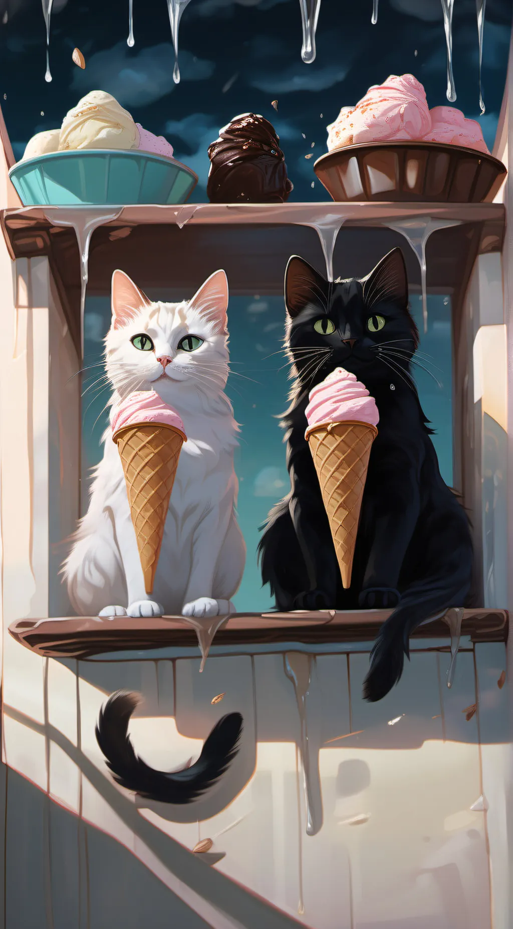 ai character: duet cats background