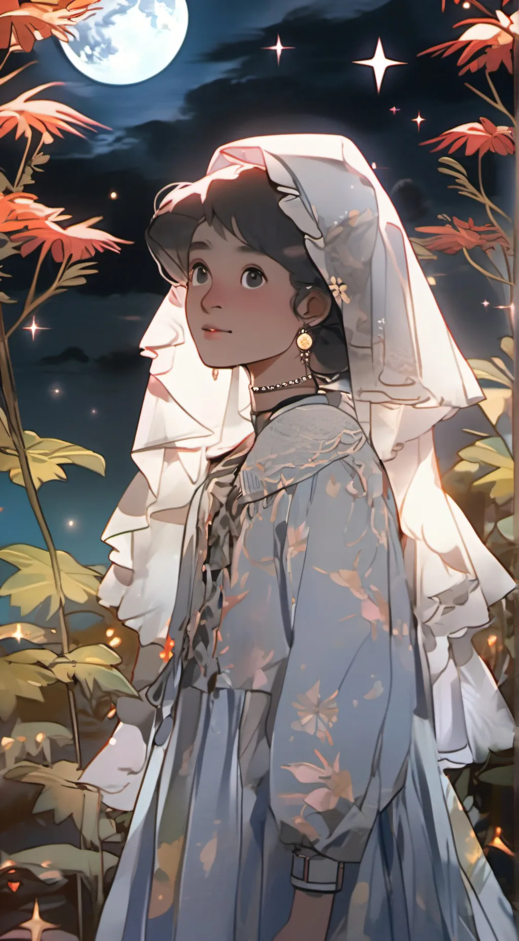 ai character: moon background