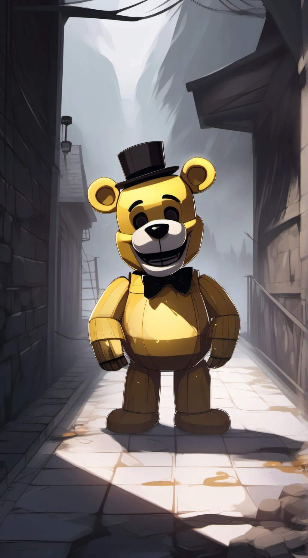 ai character: Golden Freddy  background