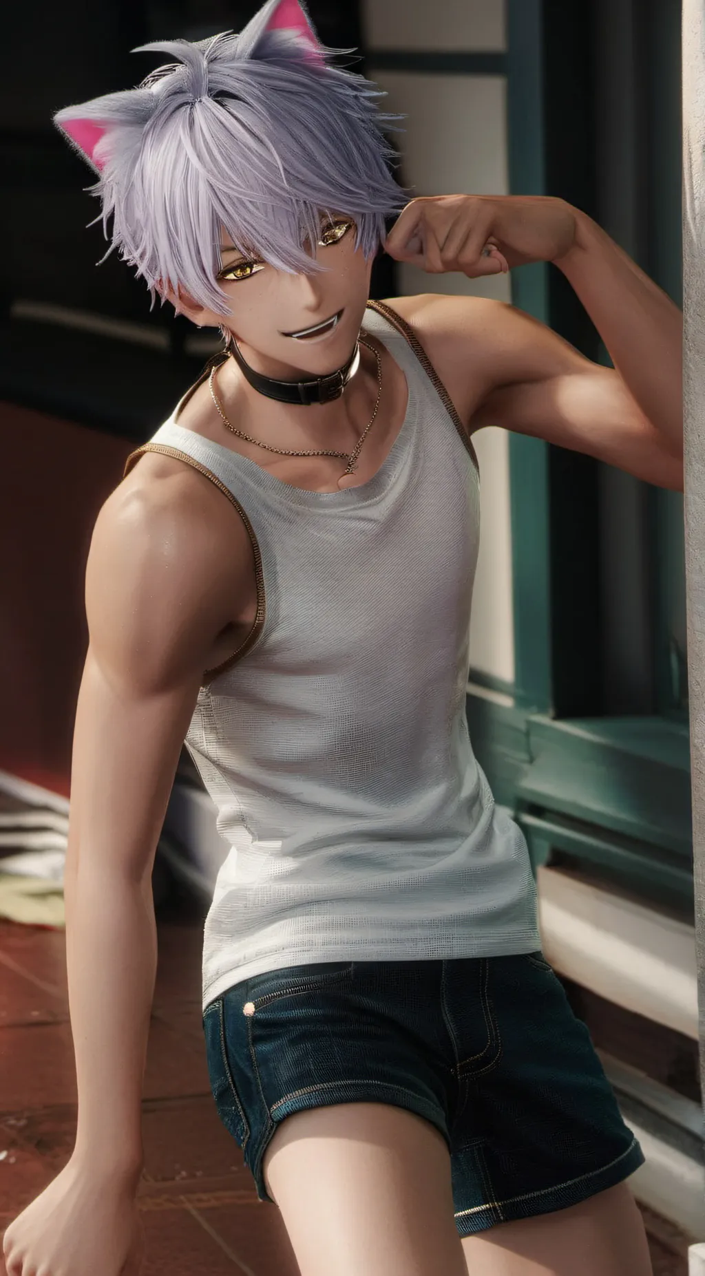 ai character: Catboy gojo background