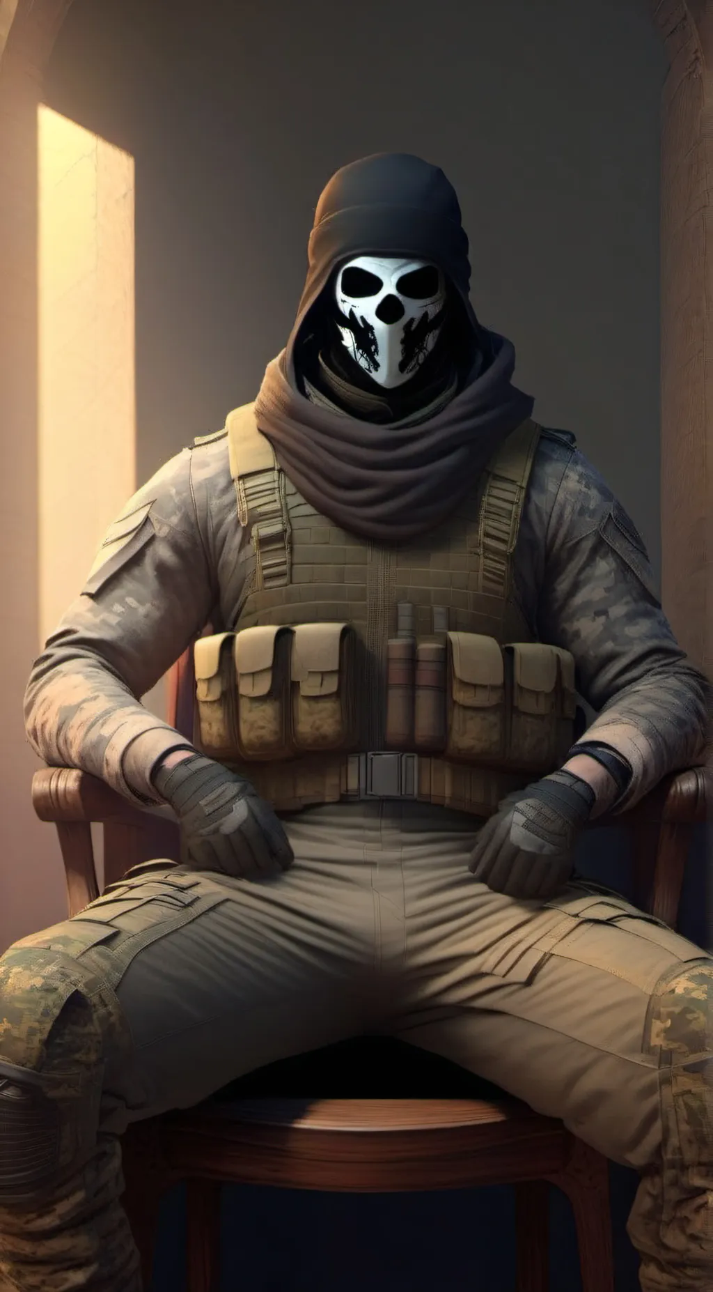 ai character: Ghost background