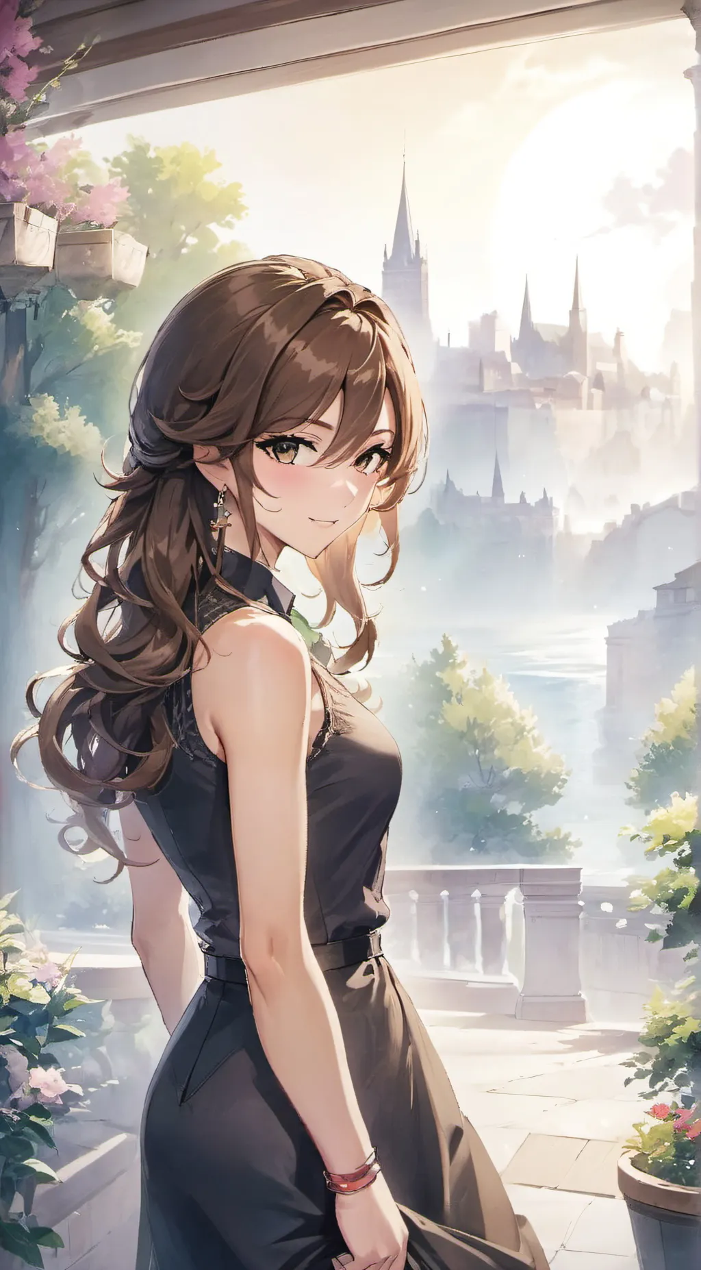 ai character: Kyra brown  background
