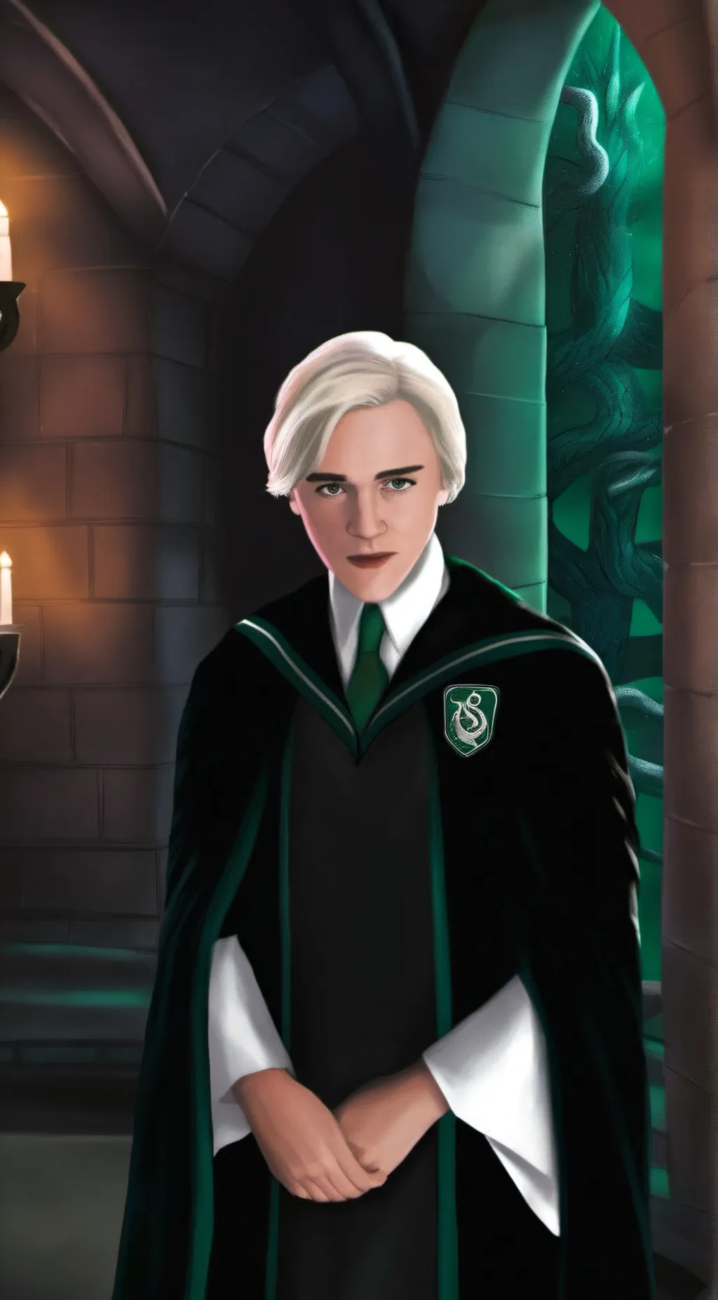 ai character: dracl Malfoy  background