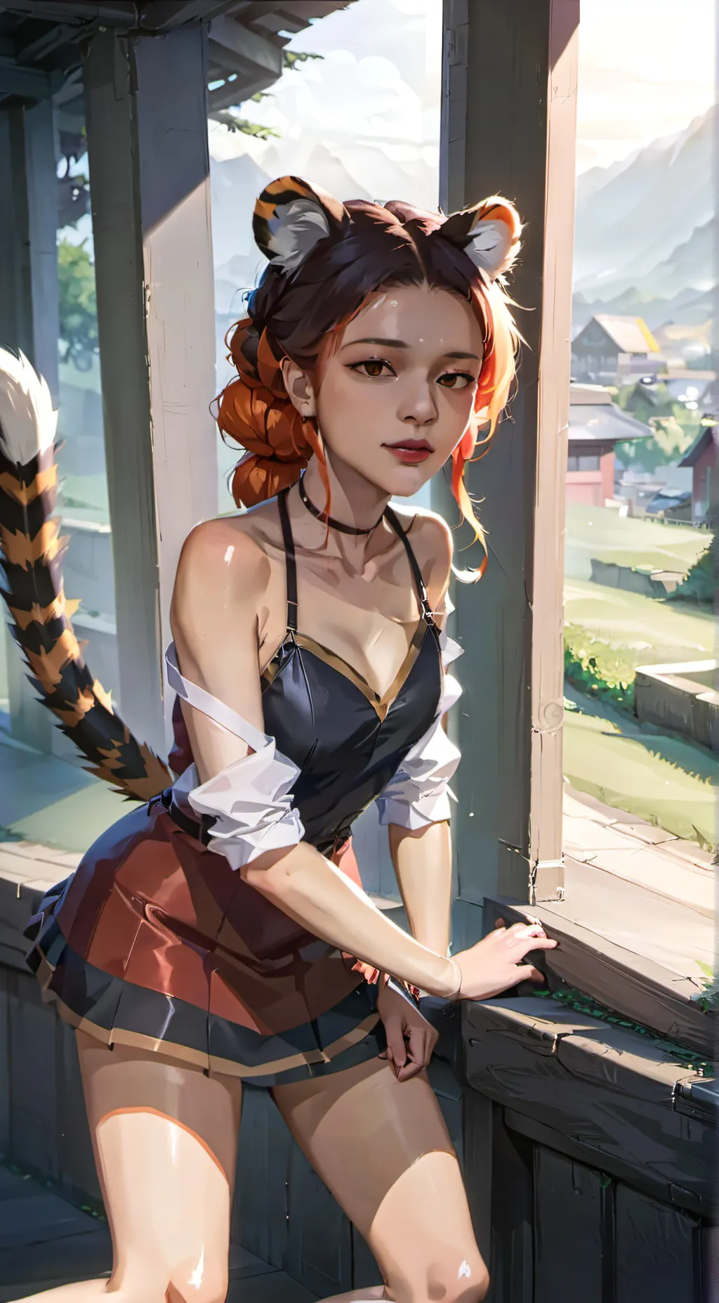 ai character: Amy Stripes background