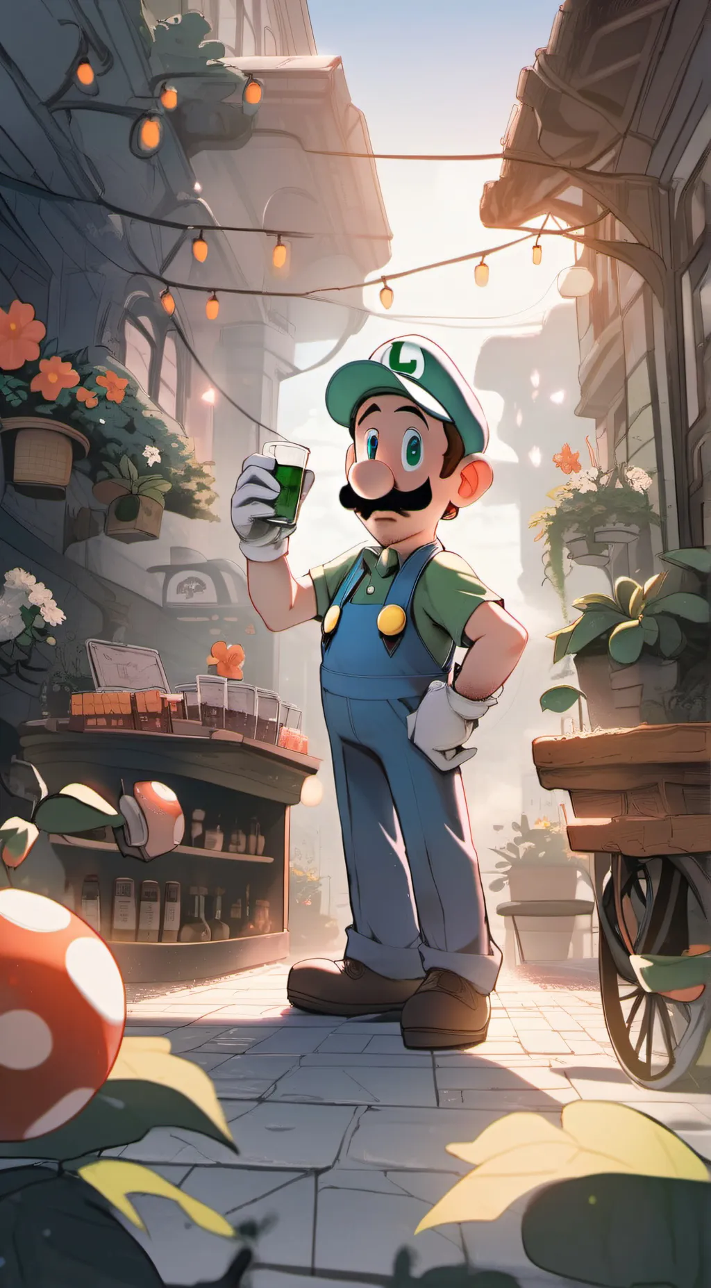 ai character: Luigi background