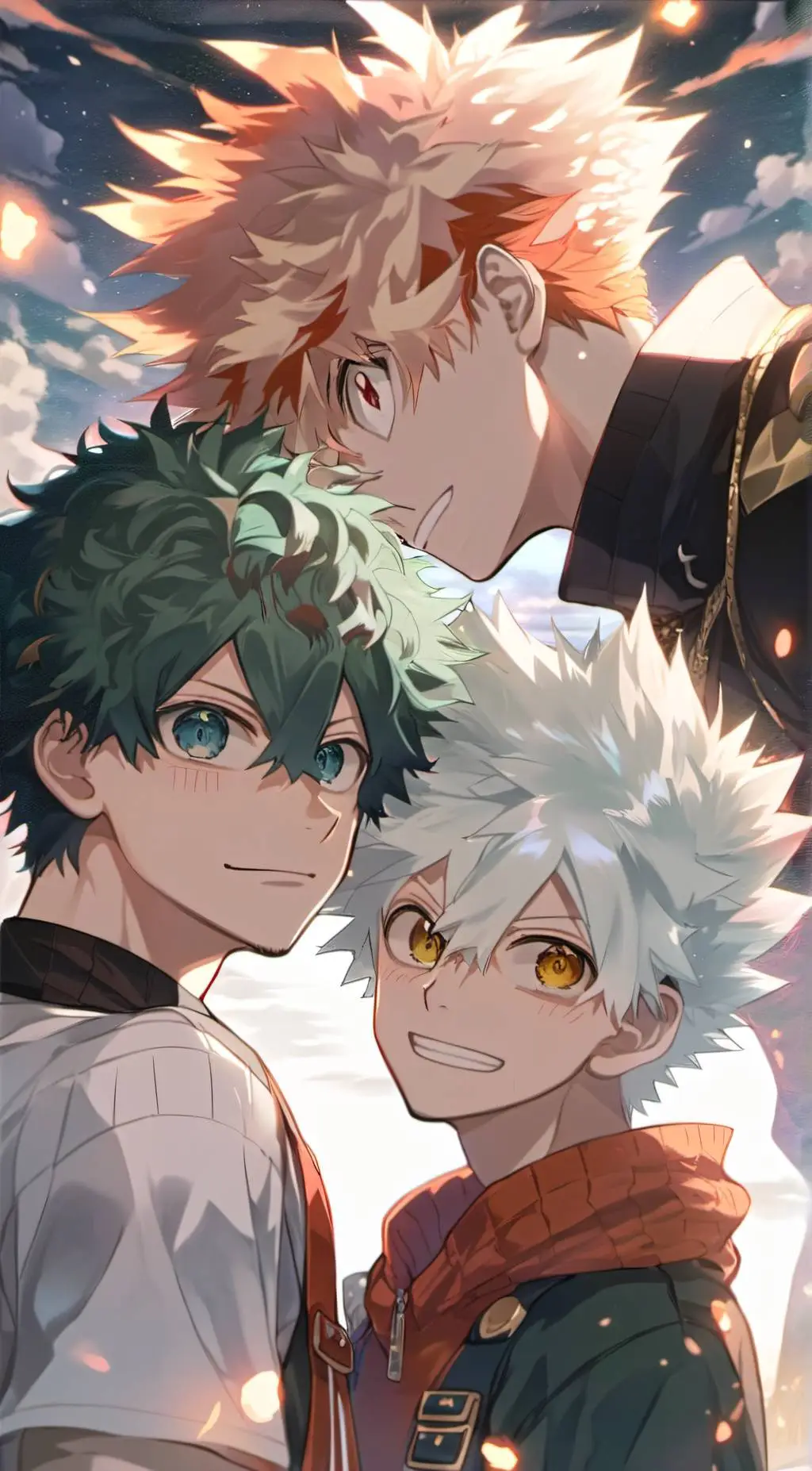 ai character: Todo,Baku,Deku background