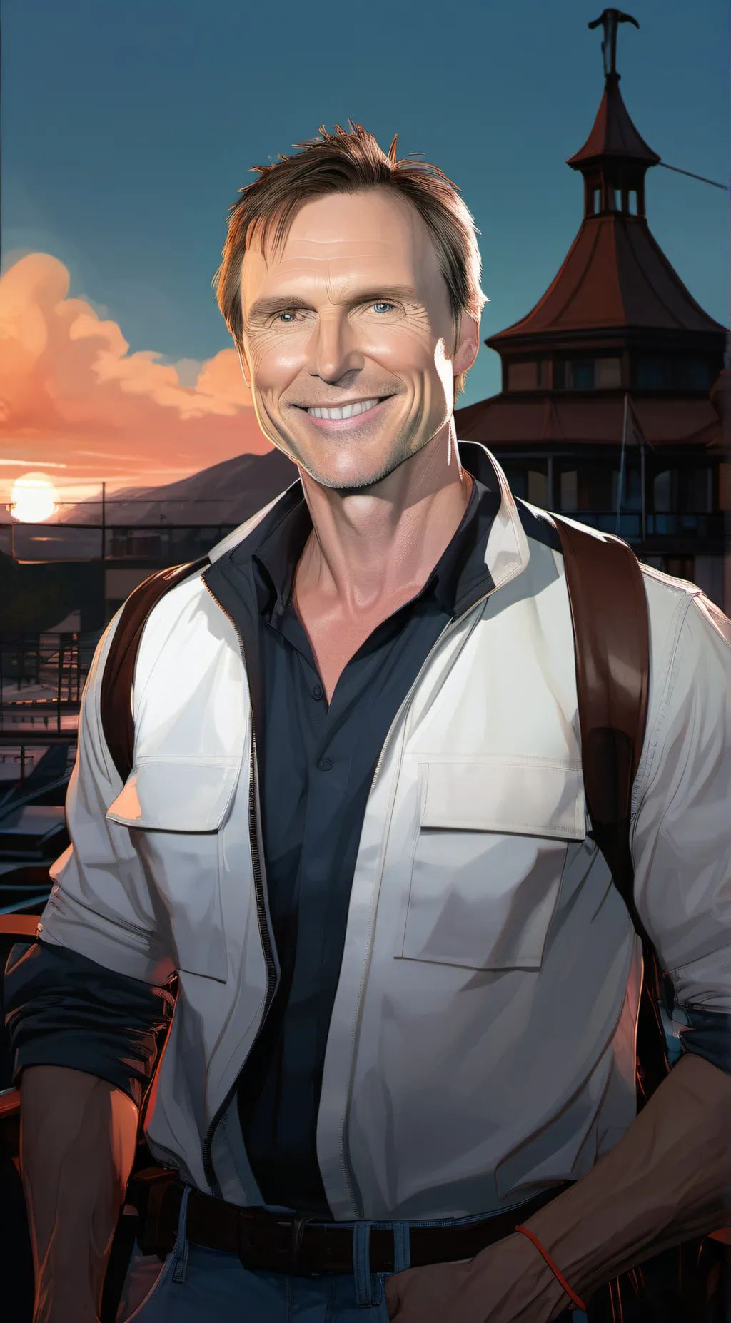 ai character: Phil Keoghan background