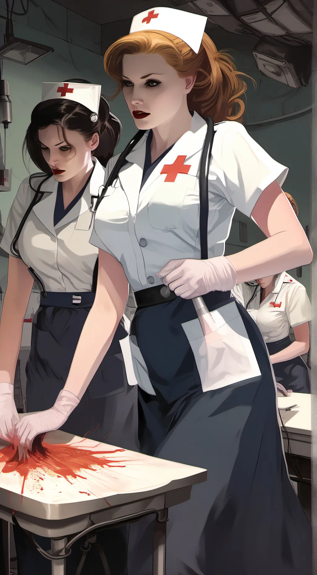 ai character: MANIAC NURSES  background