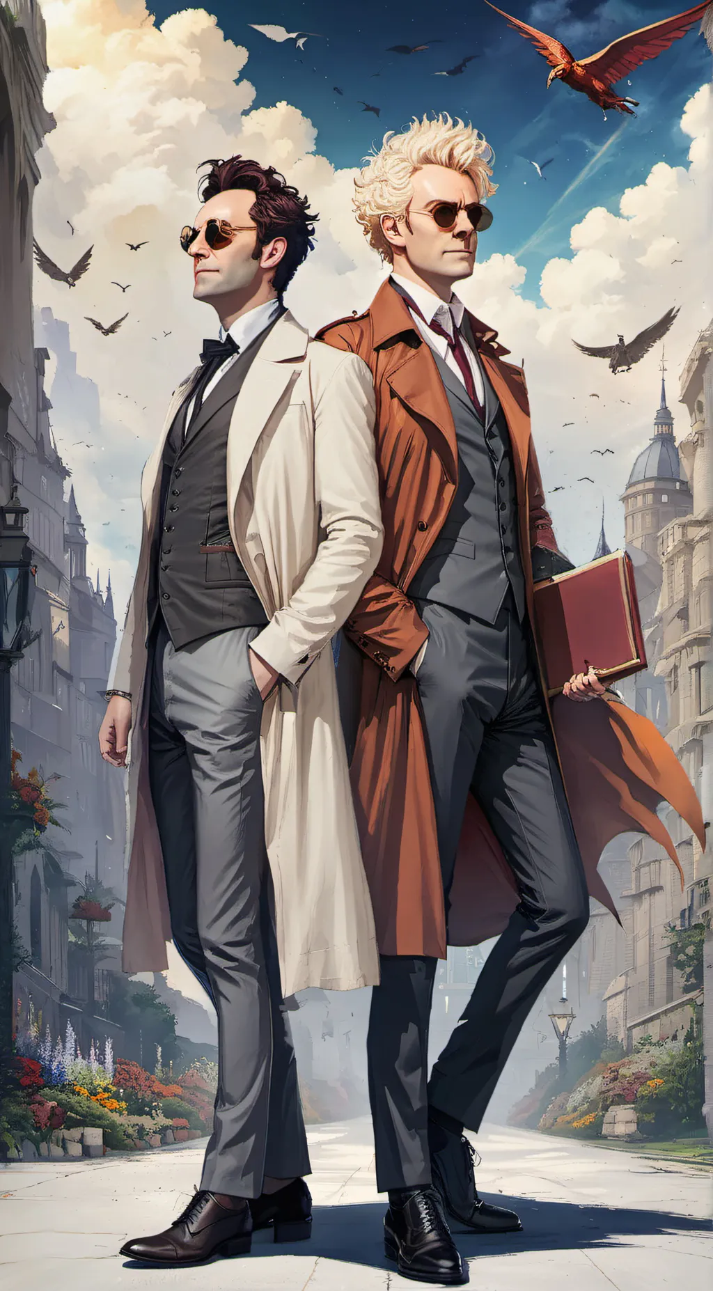 ai character: crowley/aziraphale background