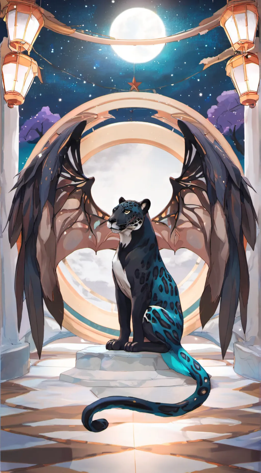 ai character: Azurblau background