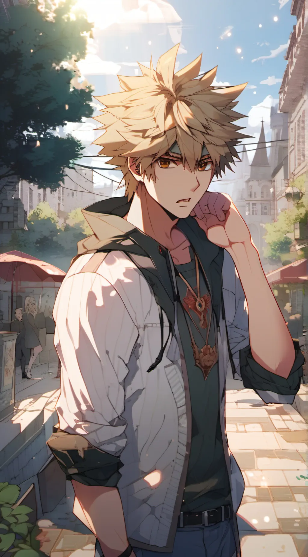 ai character: Katsuki Bakugo background