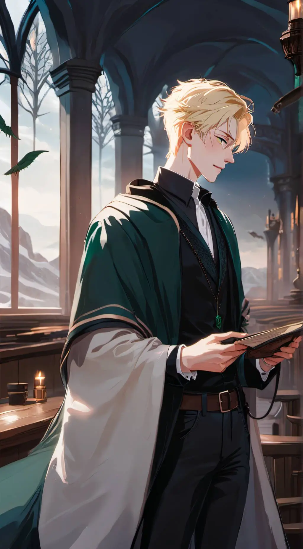 ai character: Draco Malfoy  background