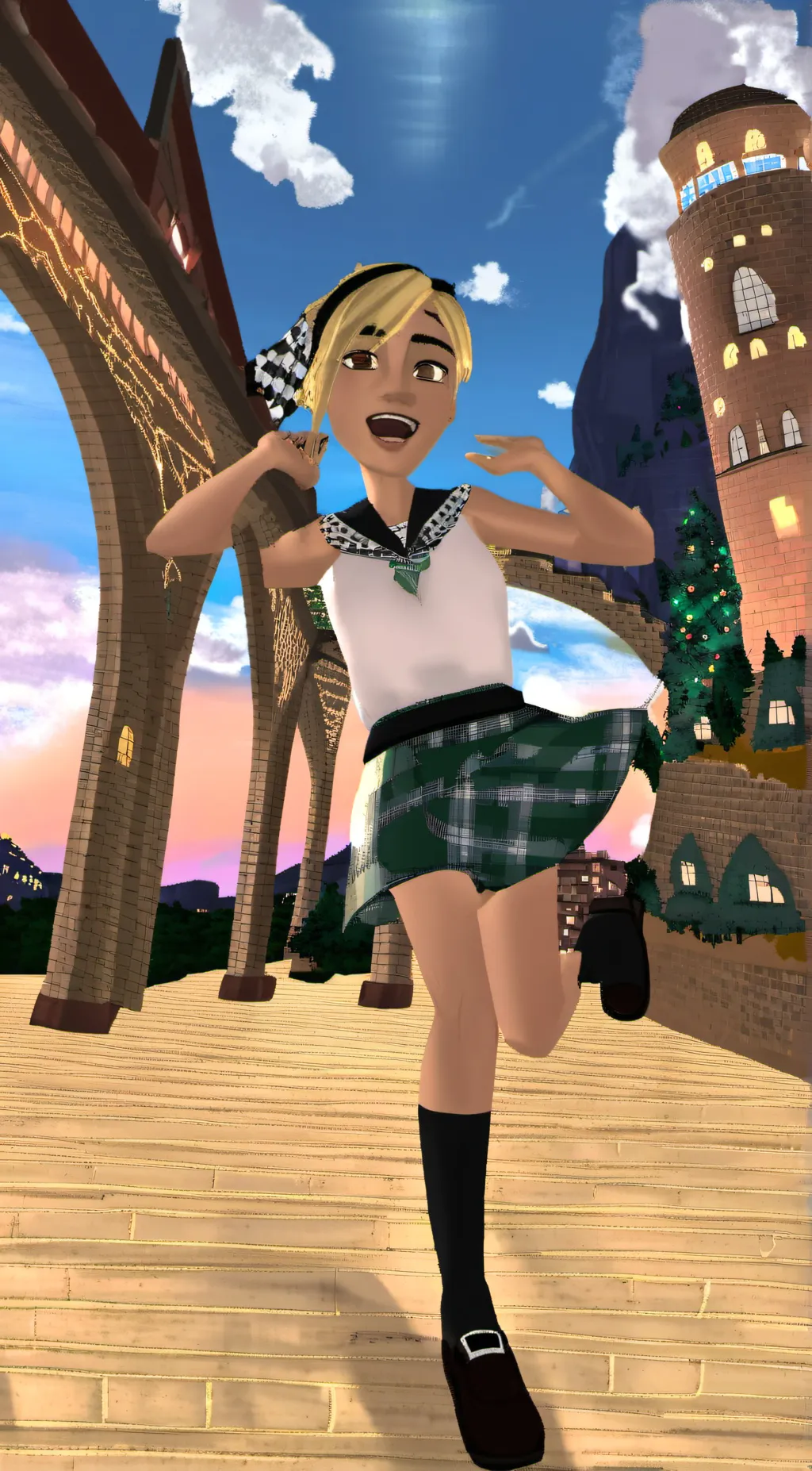 ai character: Roblox face anime background