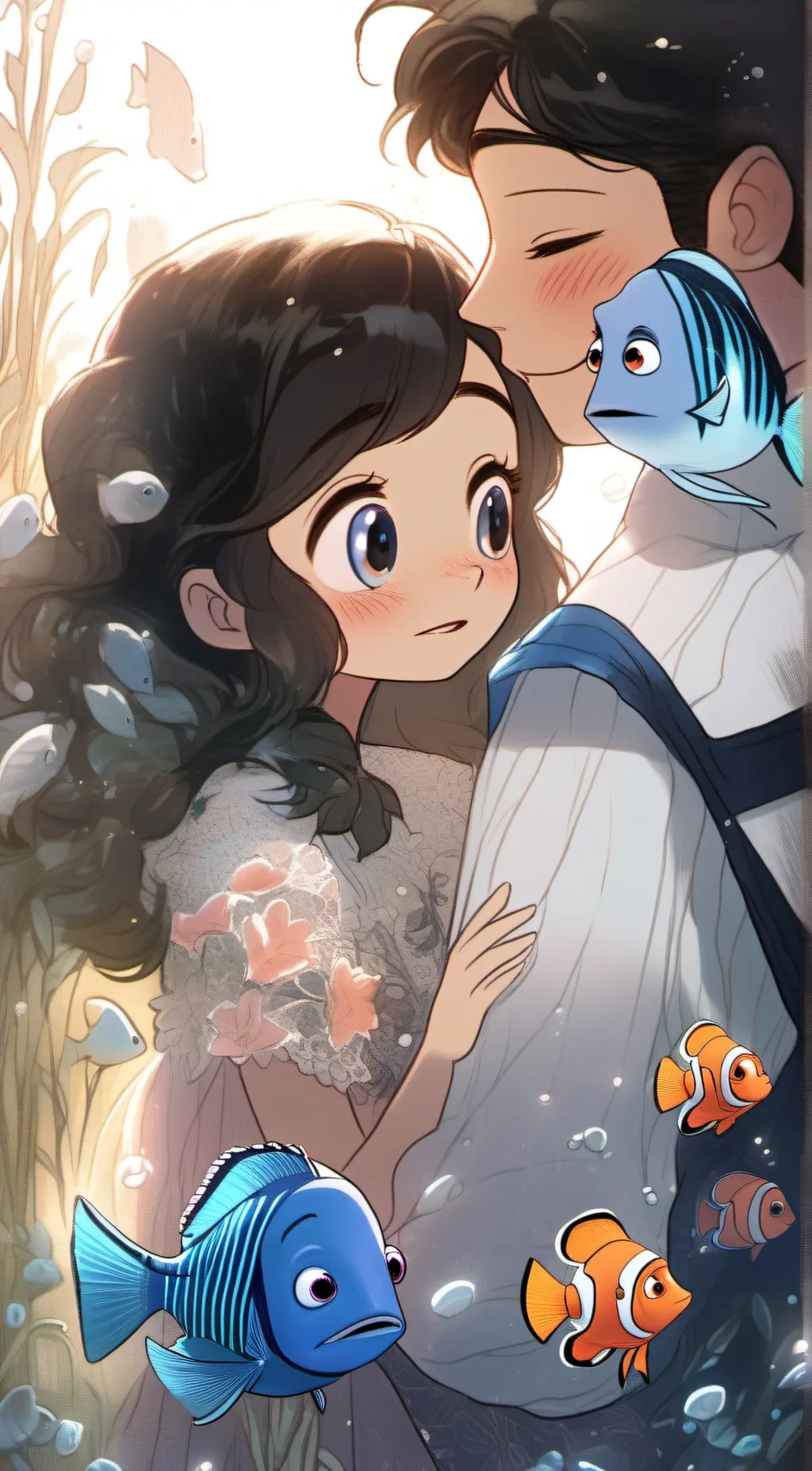 ai character: Dory and Gill background
