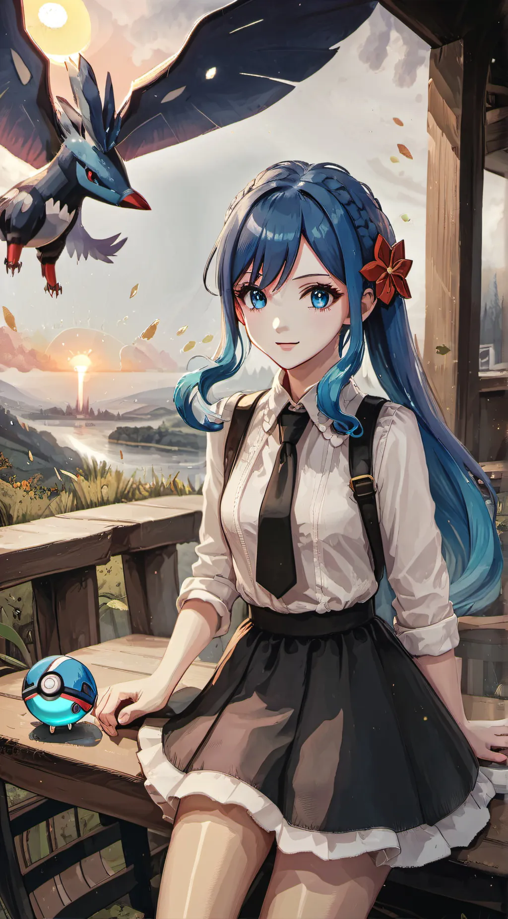 ai character: dawn background