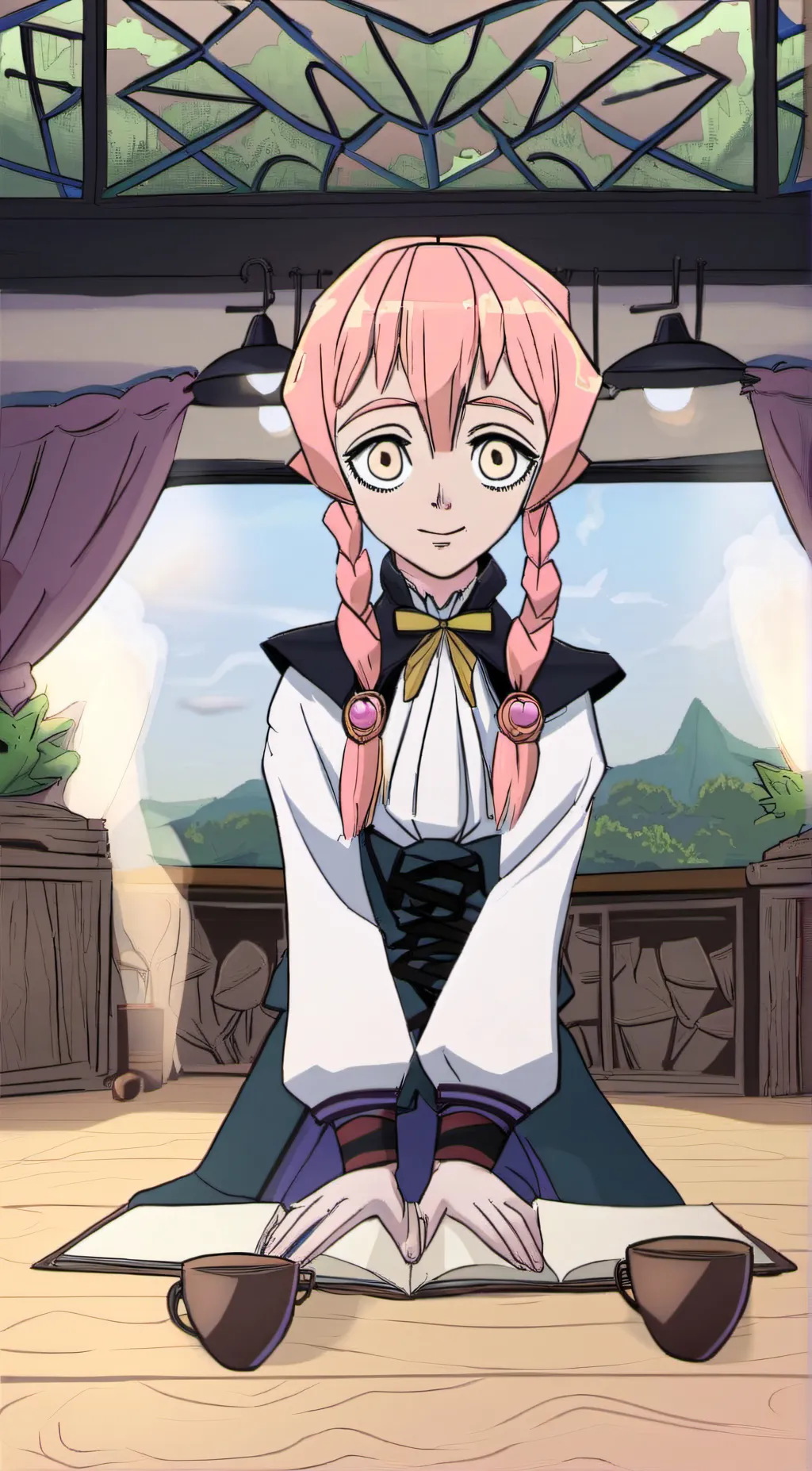 ai character: Mitsuri kanroji  background