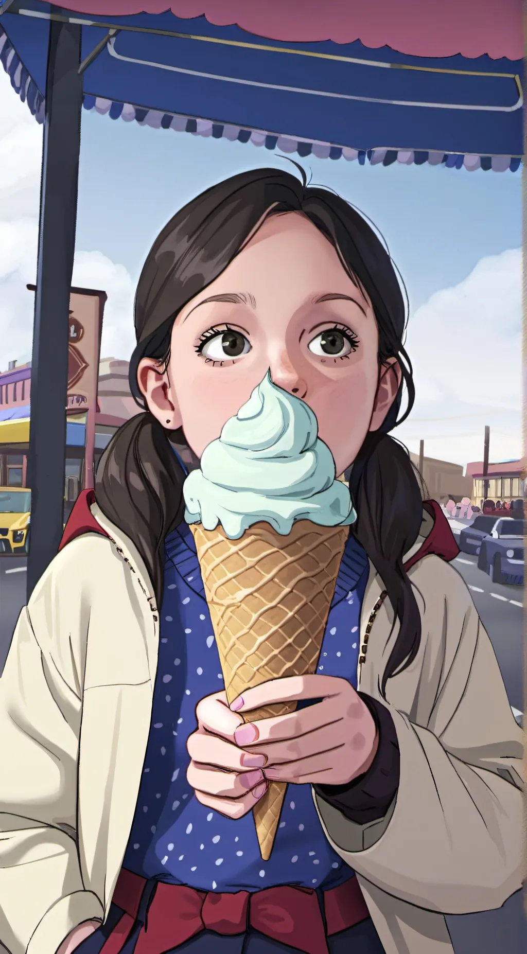 ai character: Zoey  background