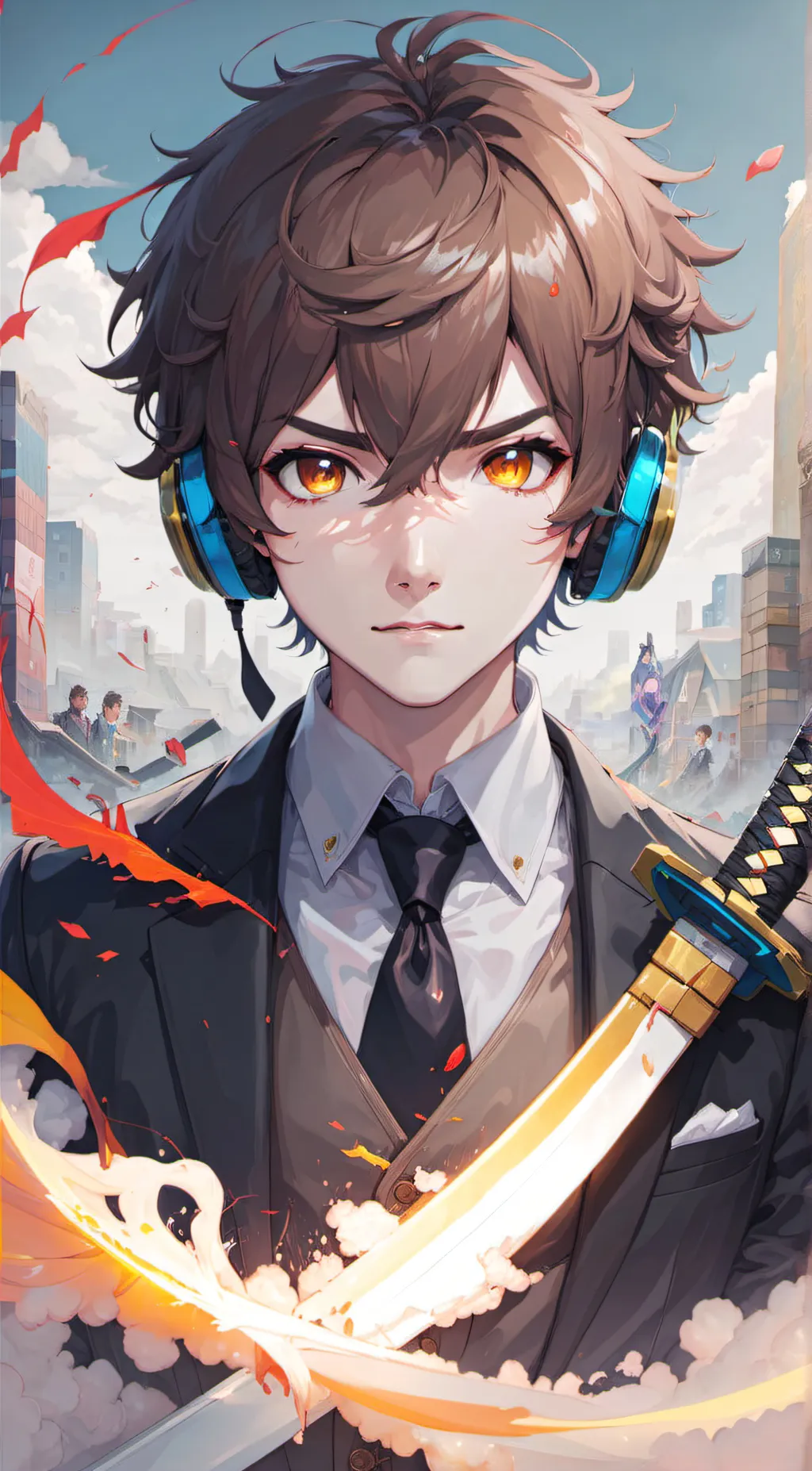 ai character: Glowing K background