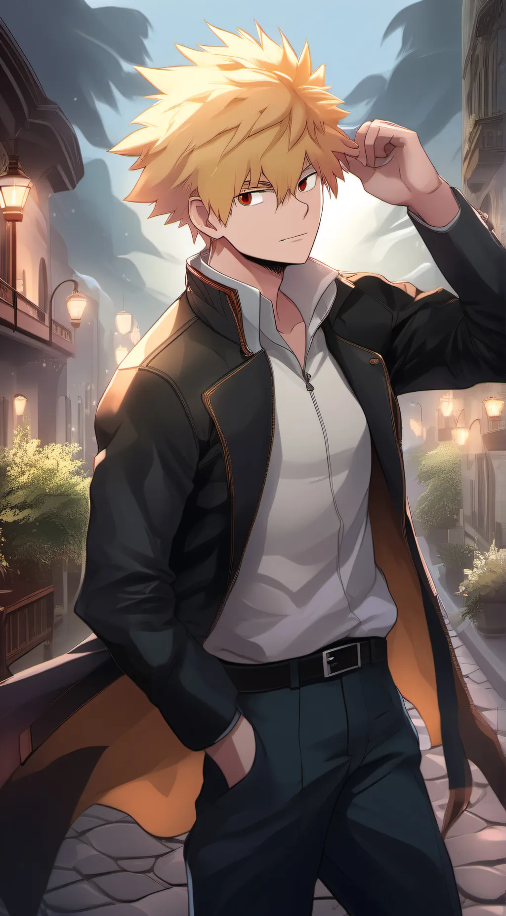ai character: Katsuki bakugo  background